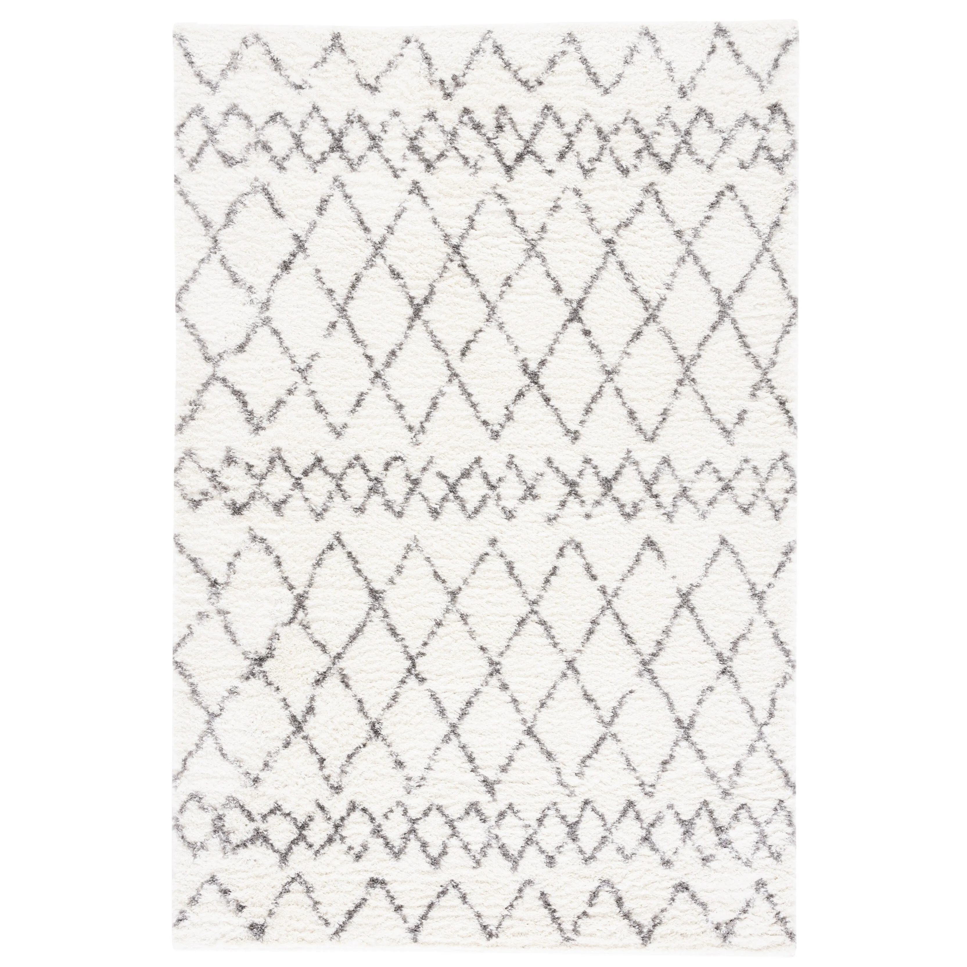 SAFAVIEH Berber Shag Ilmie Light Grey/Cream Rug