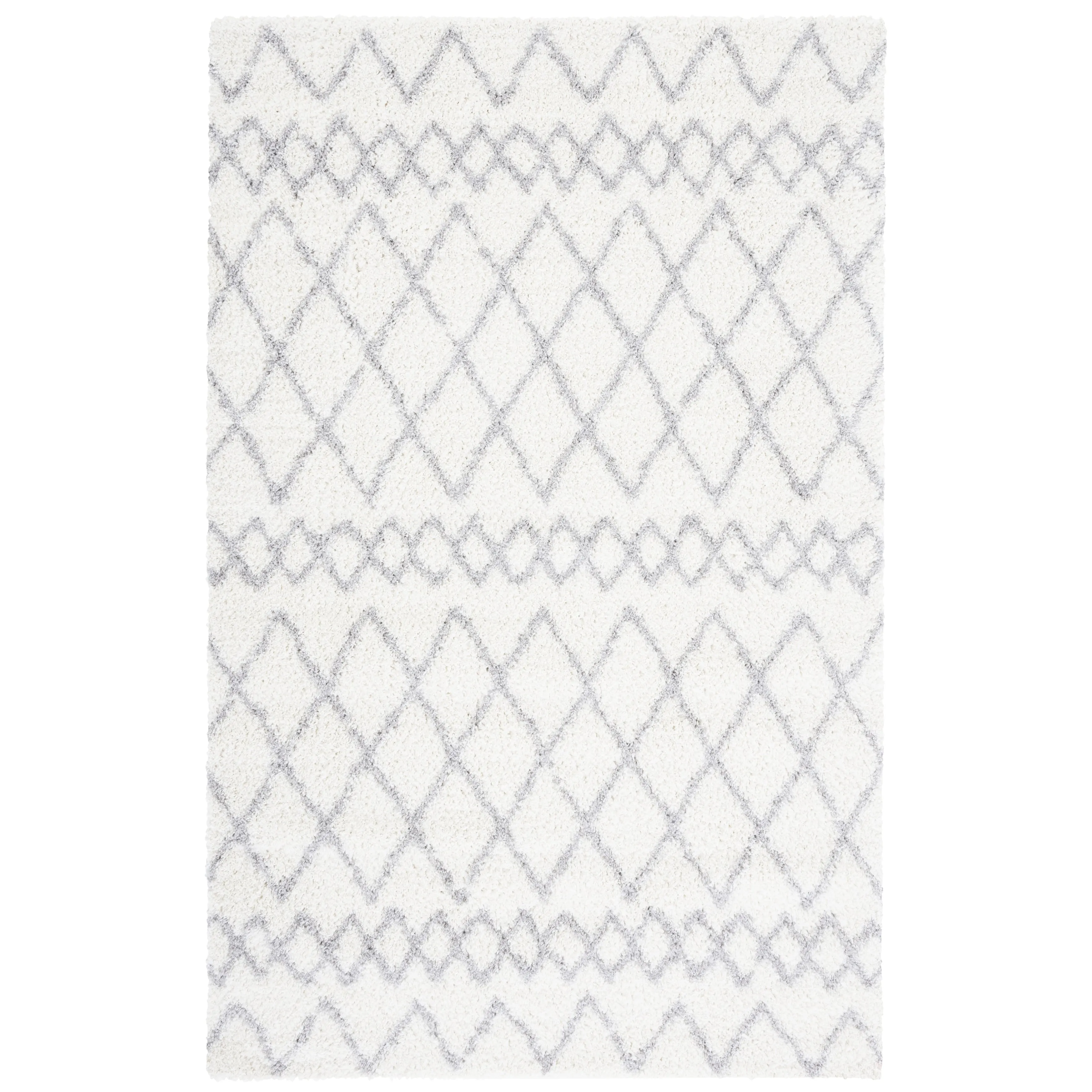 SAFAVIEH Berber Shag Ilmie Light Grey/Cream Rug