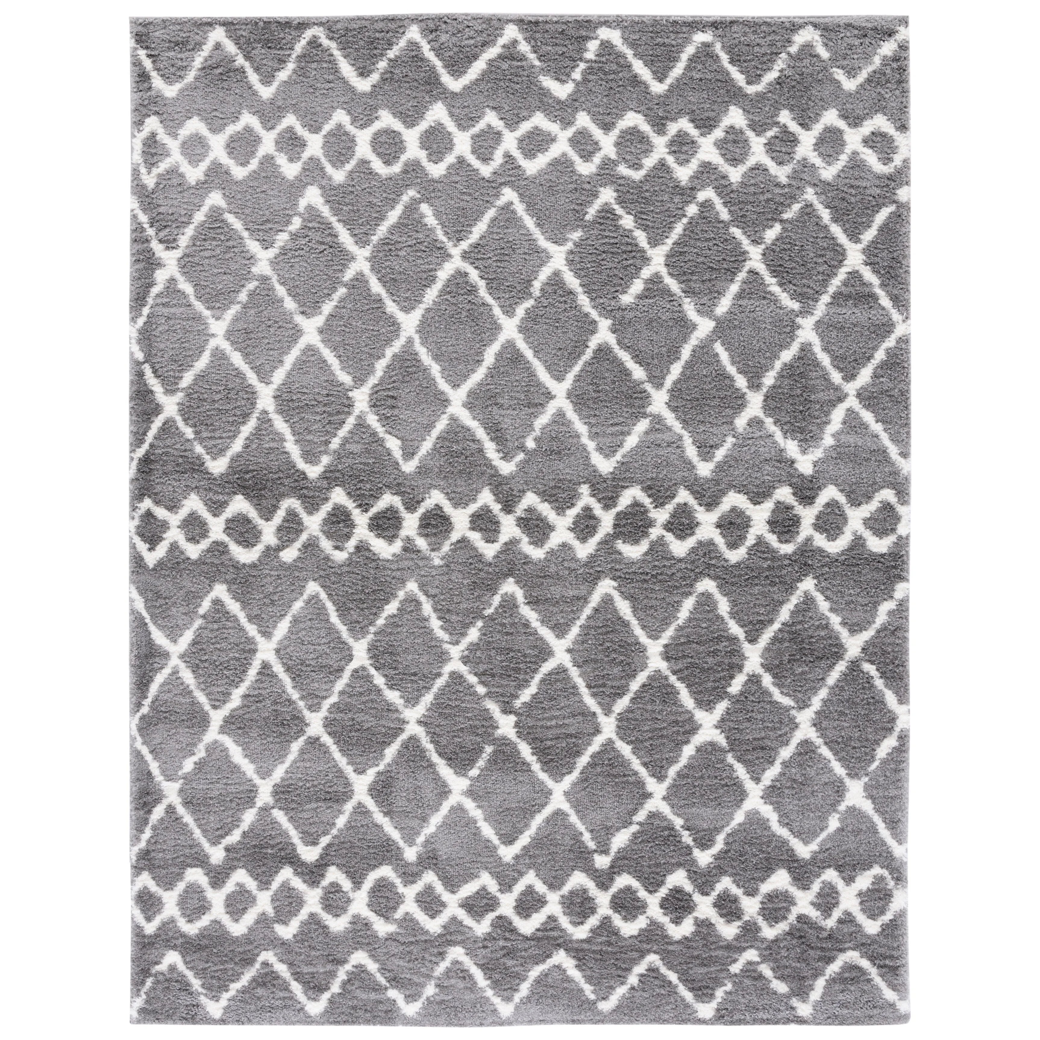 SAFAVIEH Berber Shag Ilmie Light Grey/Cream Rug