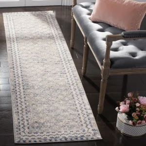 SAFAVIEH Brentwood Gusta Traditional Oriental Rug - Light Grey/Blue - 2' x 12'
