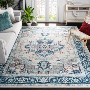 SAFAVIEH Brentwood Traditional Light Grey / Blue Rug - Light Grey/Blue - 8' x 10'