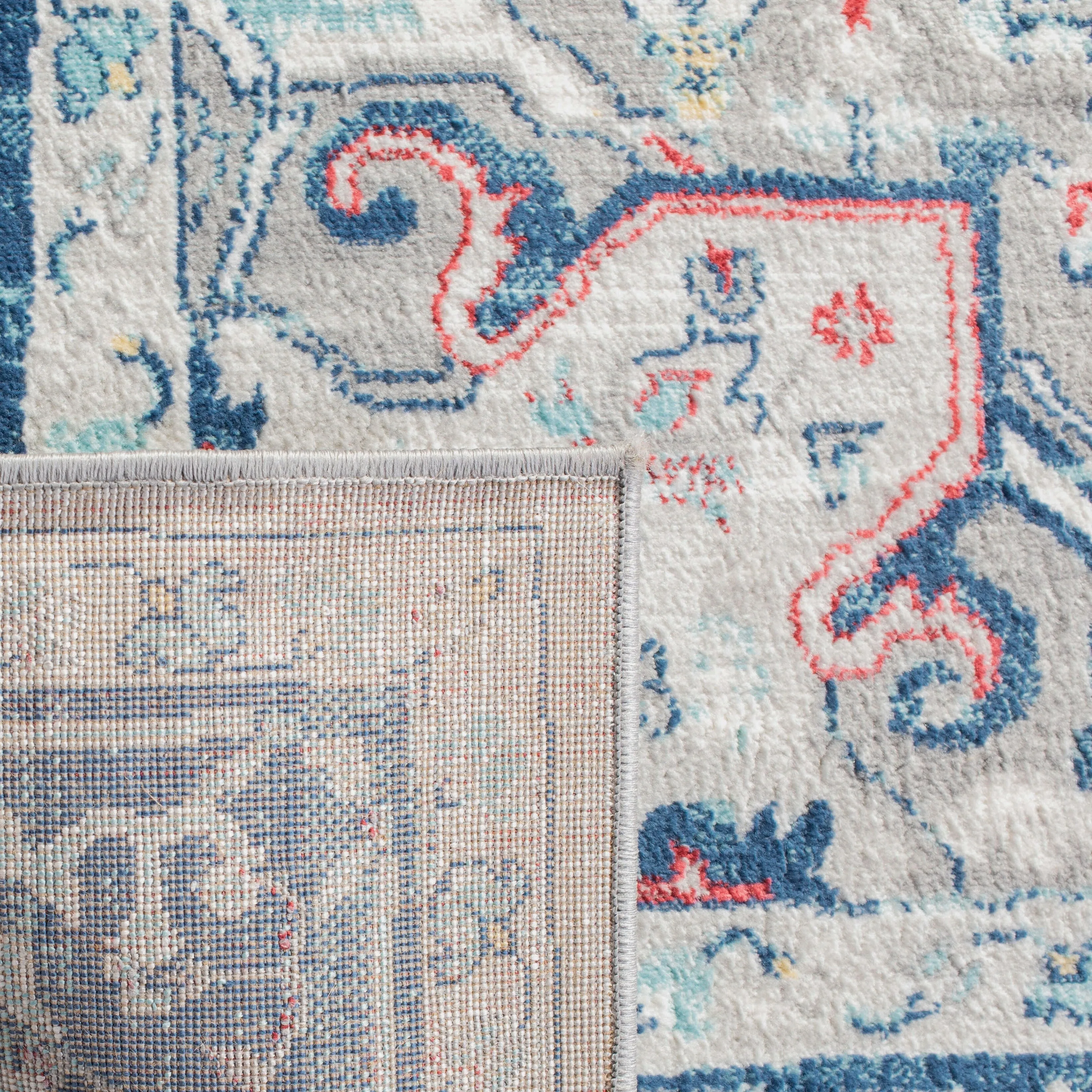 SAFAVIEH Brentwood Traditional Light Grey / Blue Rug - Light Grey/Blue - 8' x 10'