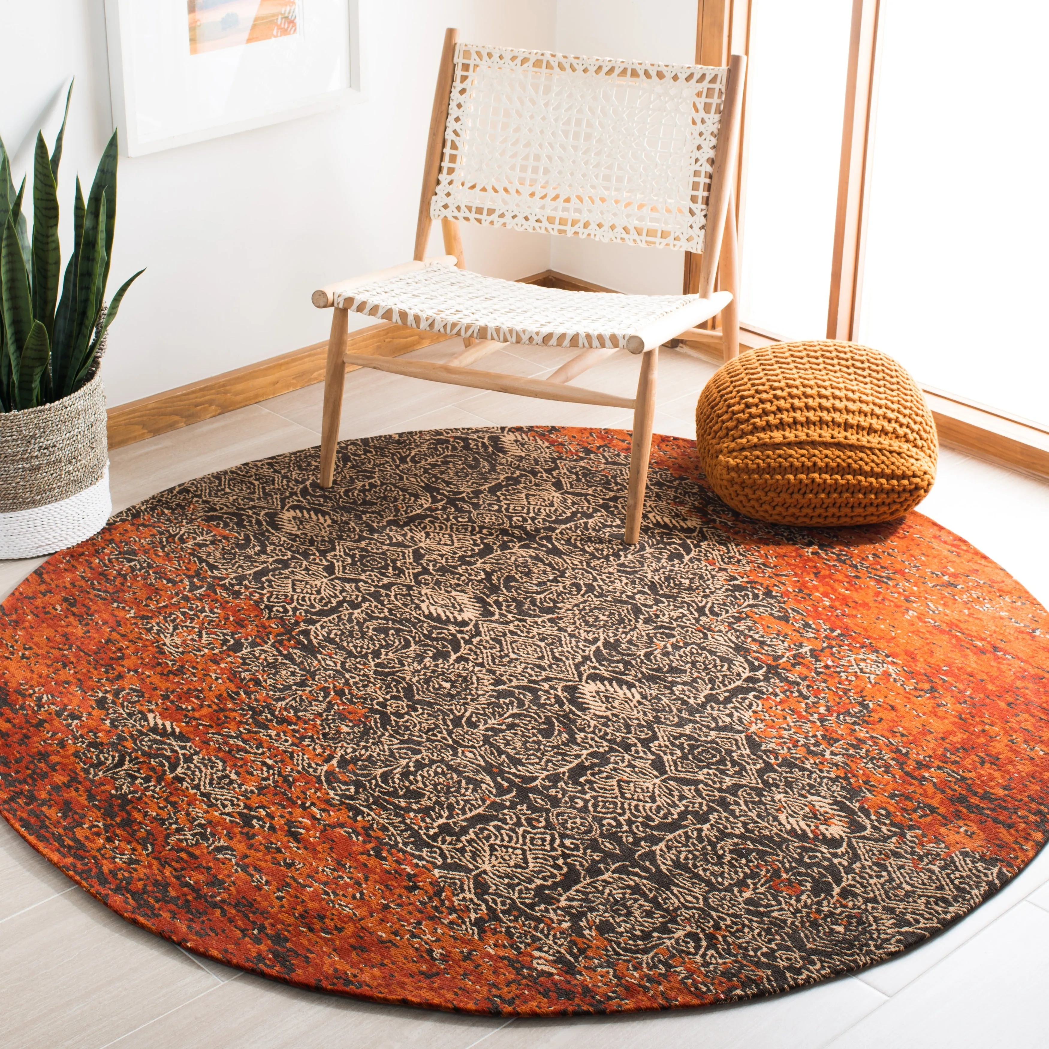 SAFAVIEH Classic Vintage Boho Justi Distressed Oriental Cotton Rug