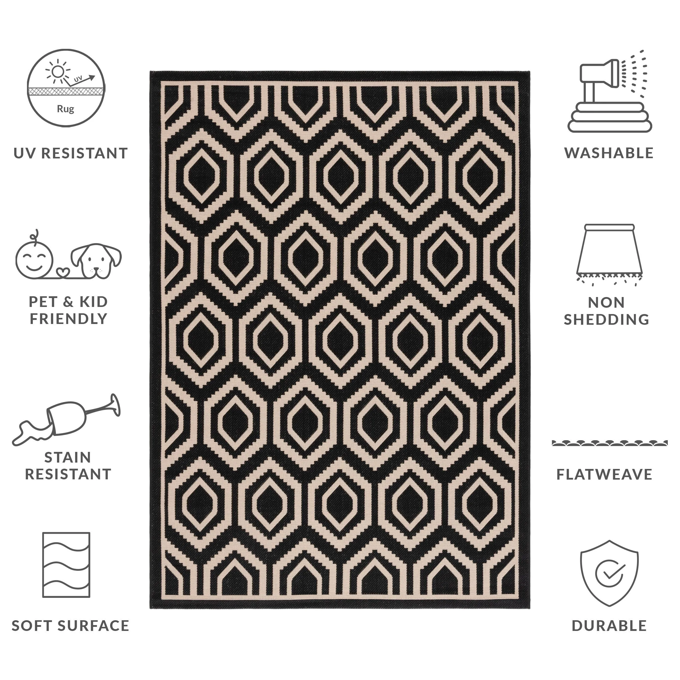 SAFAVIEH. Courtyard Bebhinn Indoor/ Outdoor Patio Backyard Rug