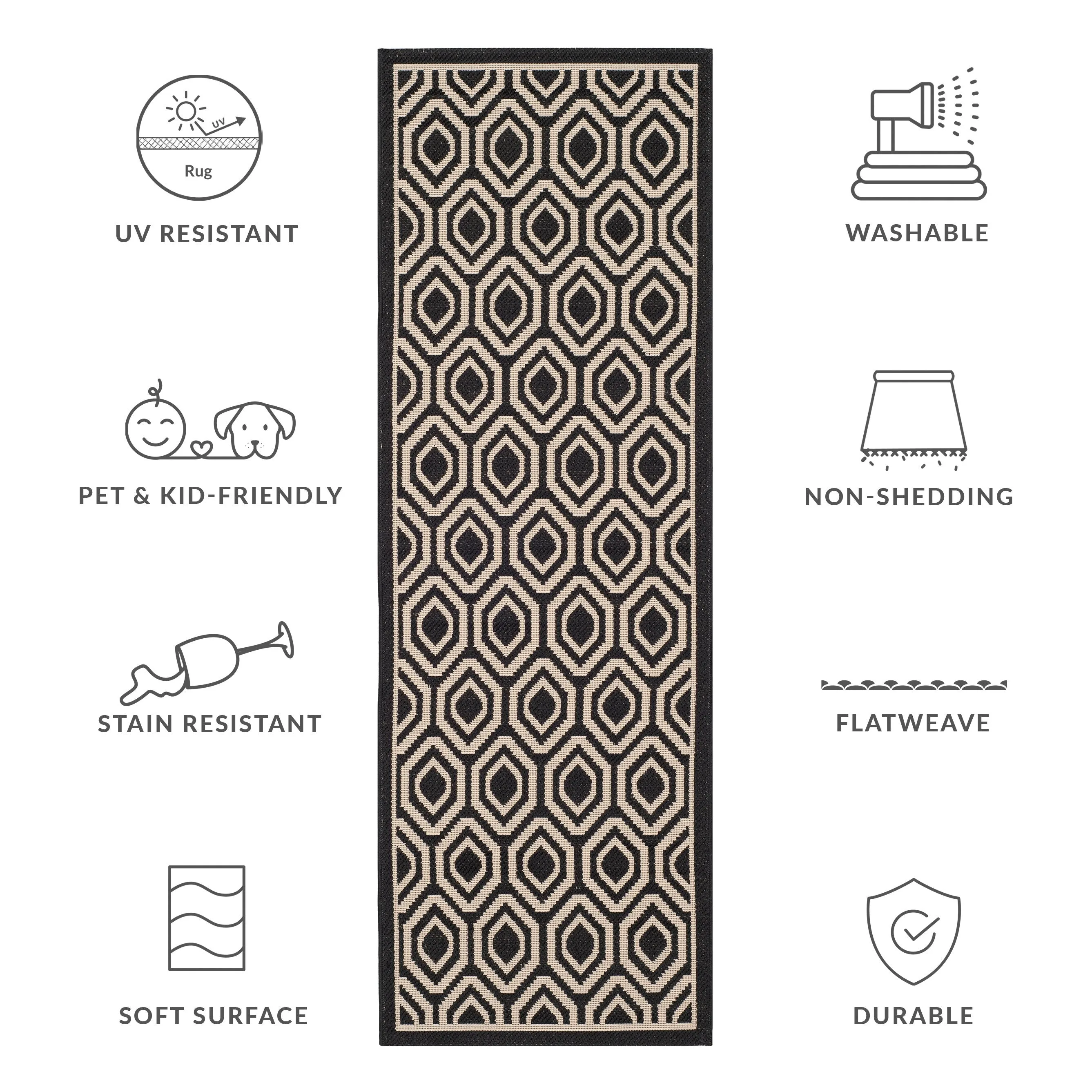 SAFAVIEH. Courtyard Bebhinn Indoor/ Outdoor Patio Backyard Rug