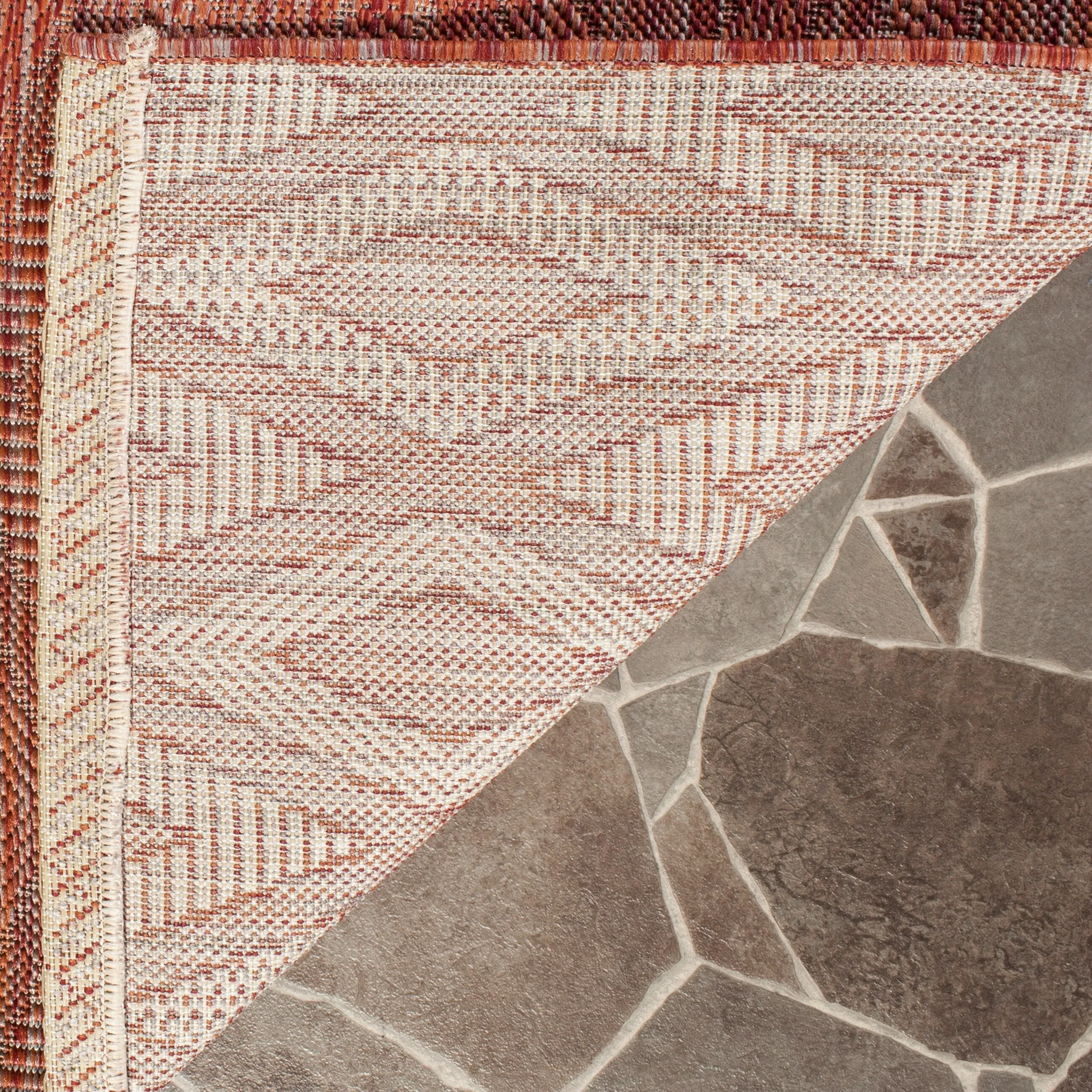 SAFAVIEH Courtyard Marolyn Indoor/Outdoor Waterproof Patio Rug - Red/Red - 4' x 5'7