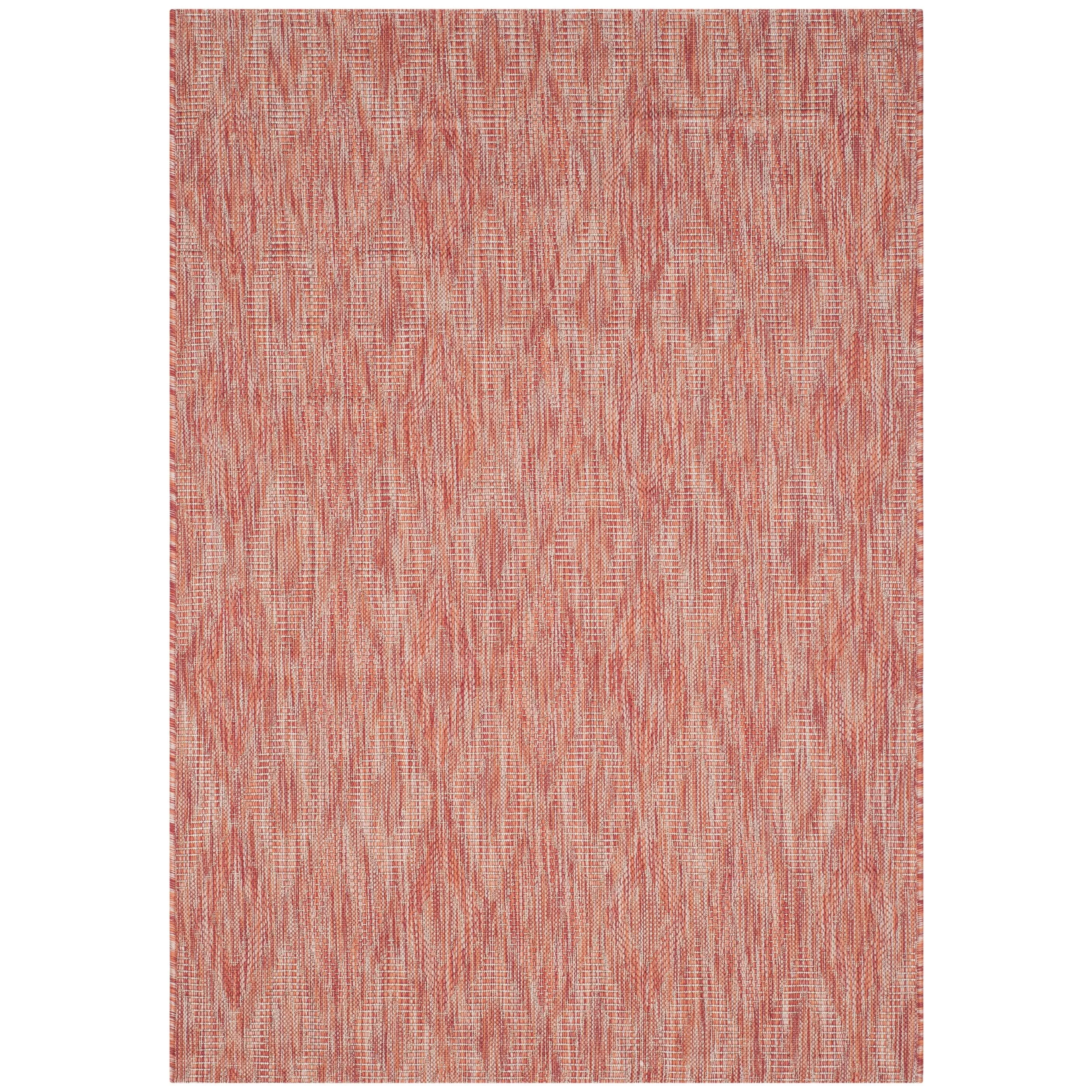 SAFAVIEH Courtyard Marolyn Indoor/Outdoor Waterproof Patio Rug - Red/Red - 4' x 5'7