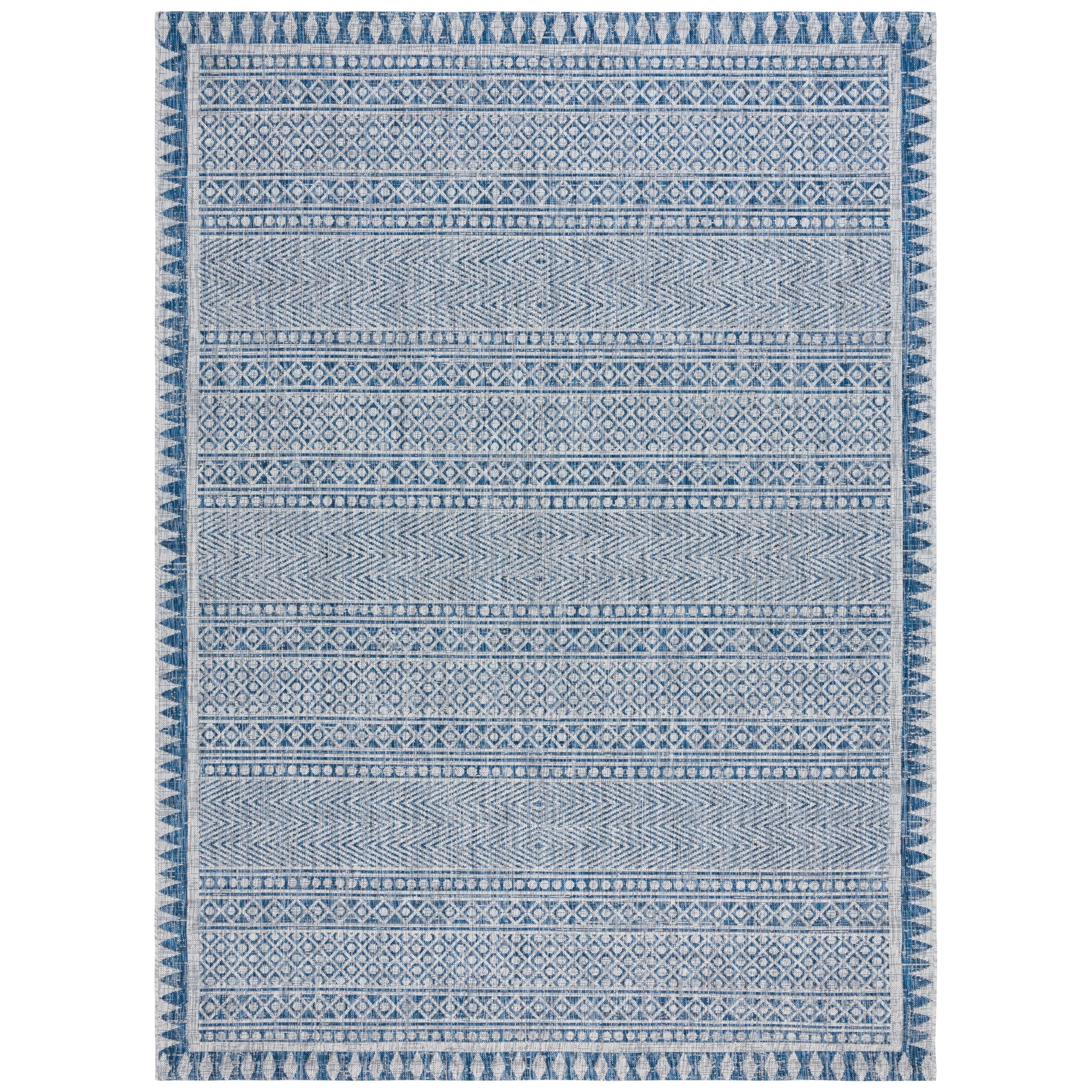 SAFAVIEH Courtyard Zikrija Transitional Rug - Navy/Grey - 8' x 11'