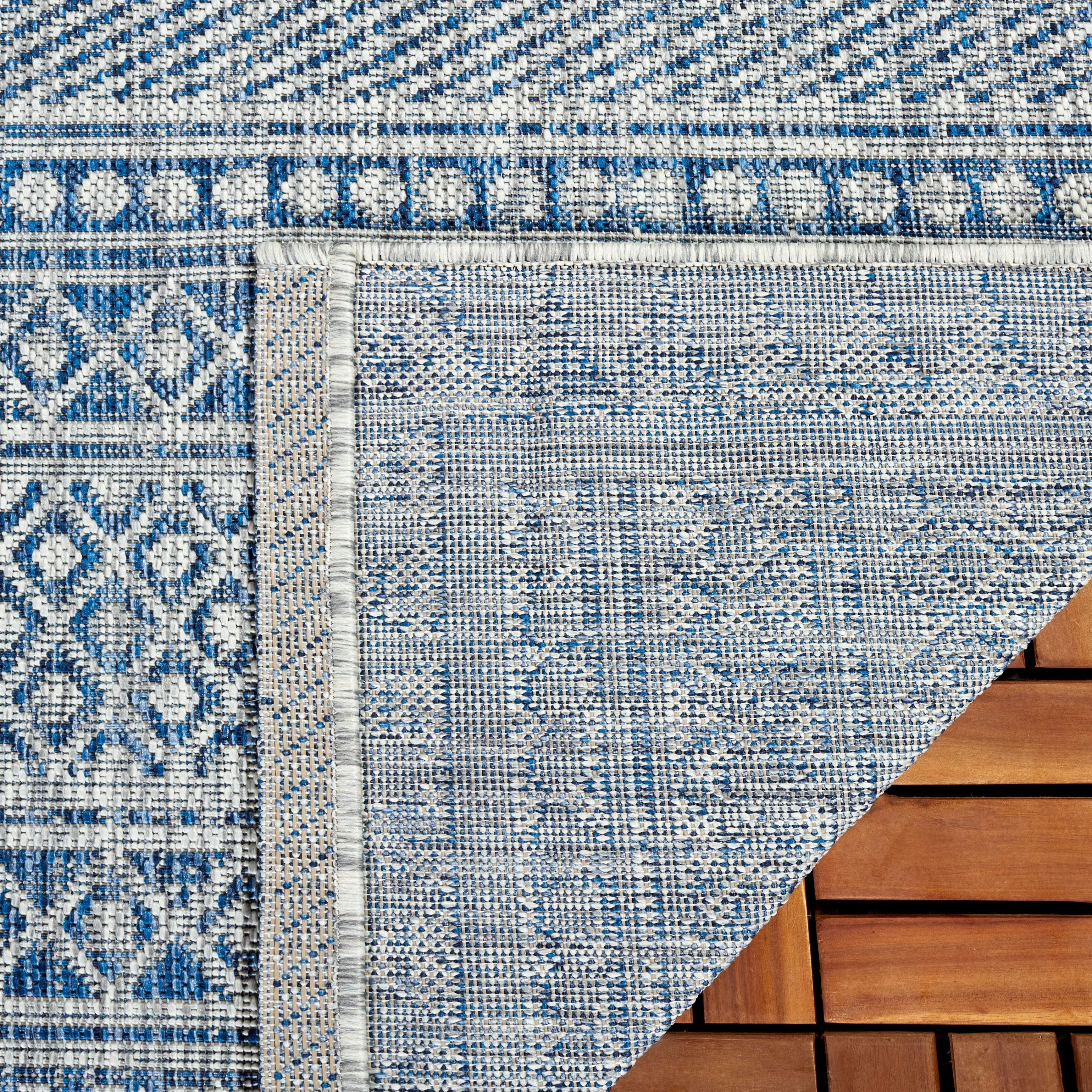SAFAVIEH Courtyard Zikrija Transitional Rug - Navy/Grey - 8' x 11'