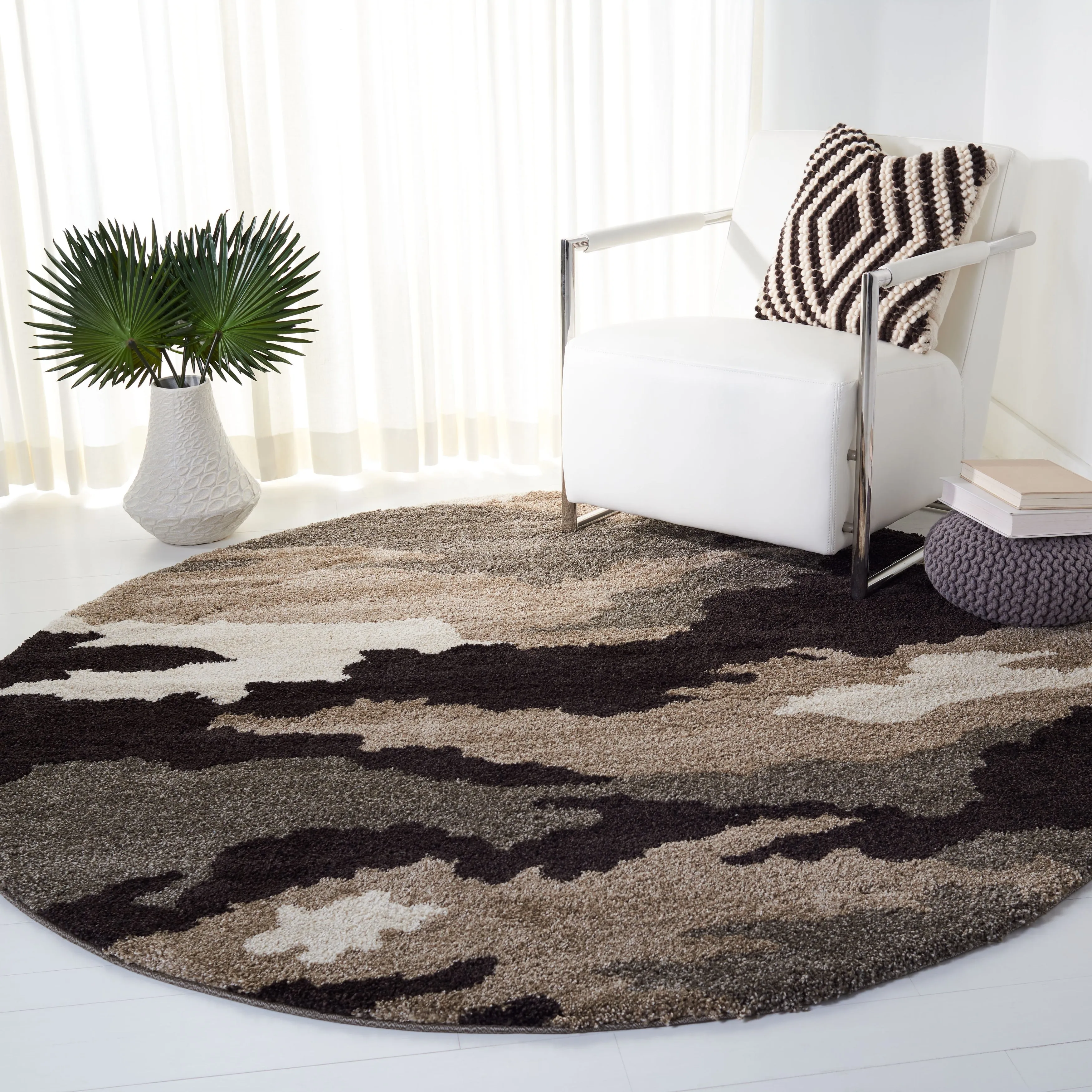 SAFAVIEH Florida Shag Estella Camouflage 1.2-inch Thick Rug