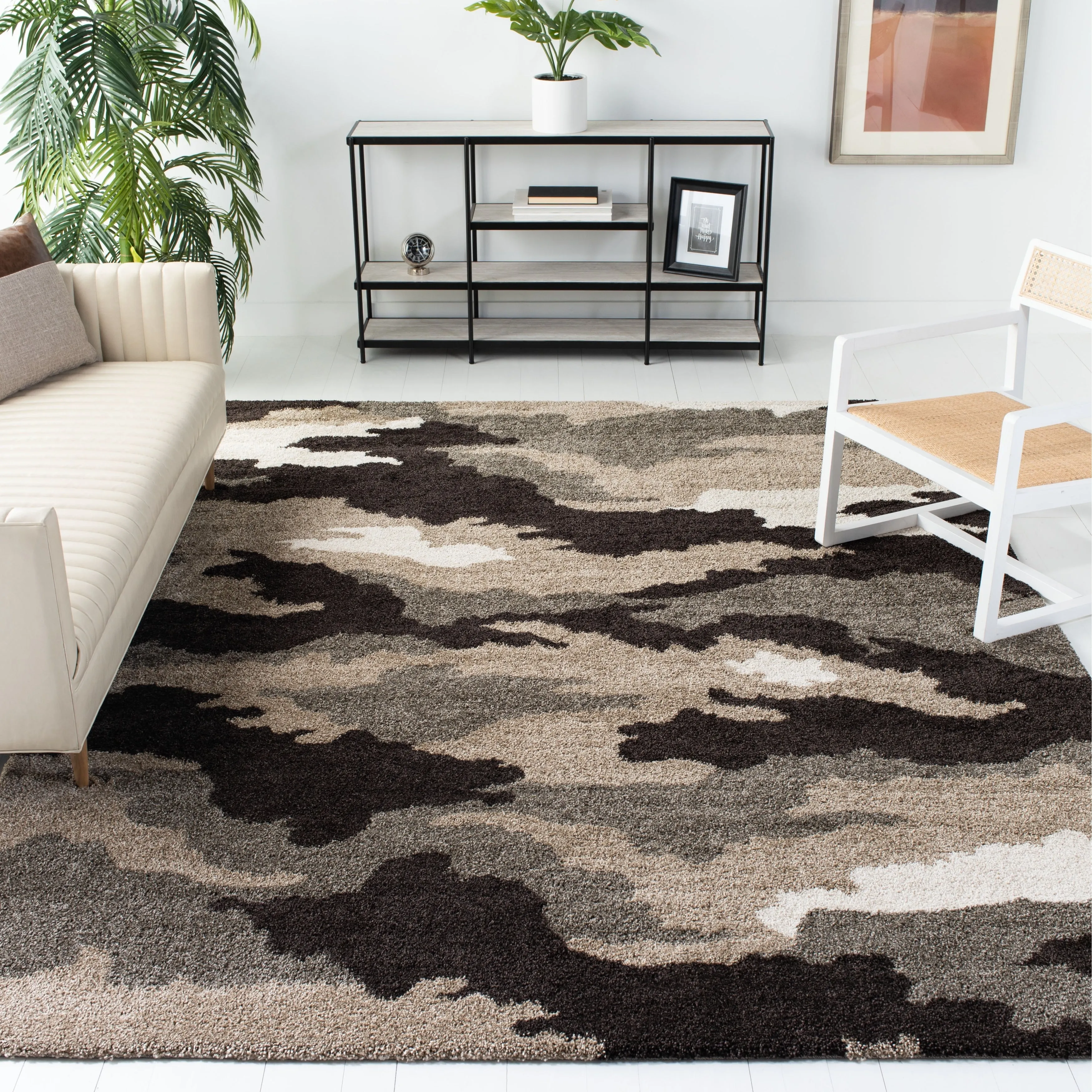 SAFAVIEH Florida Shag Estella Camouflage 1.2-inch Thick Rug