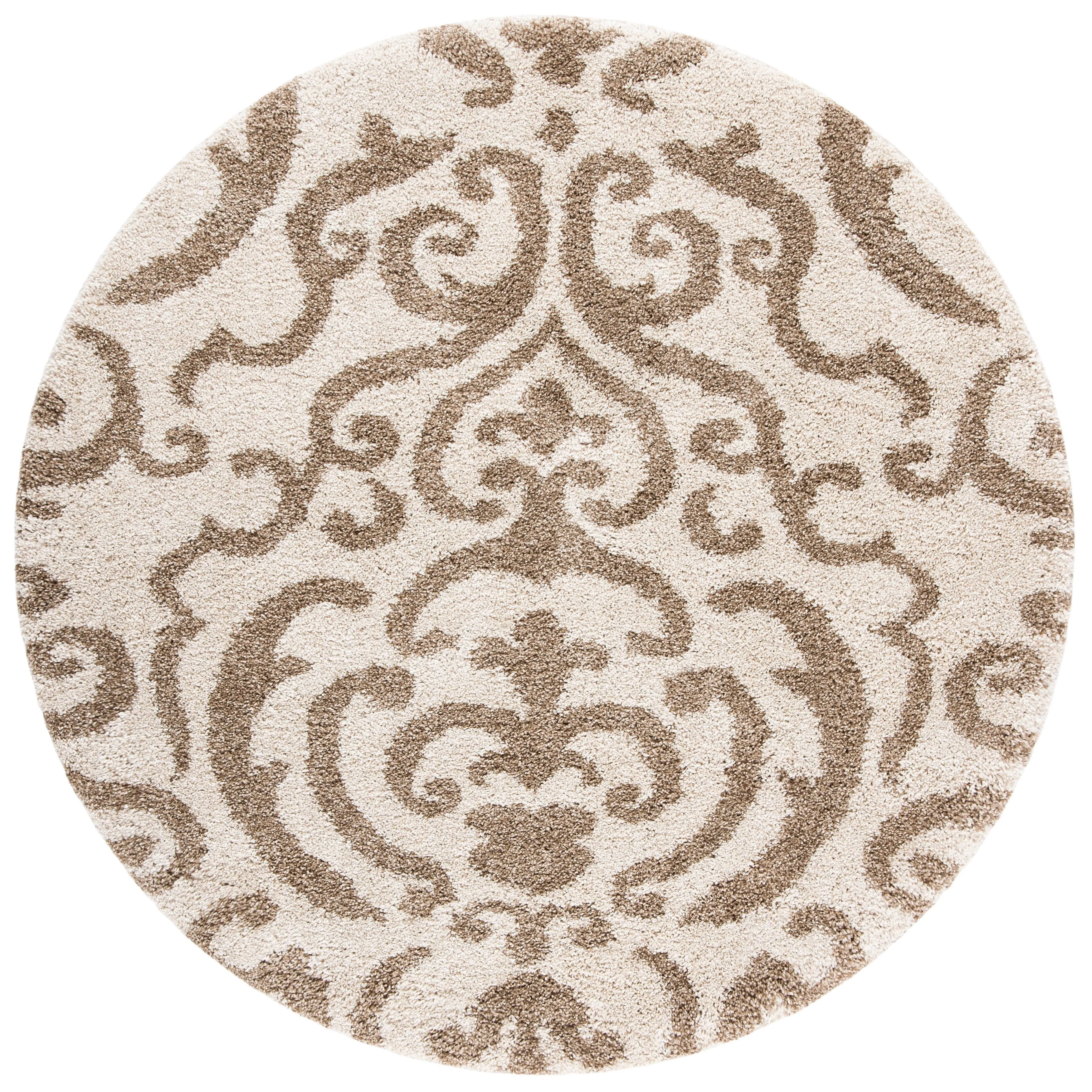 SAFAVIEH Florida Shag Frachia Ornate Damask 1.2-inch Thick Rug