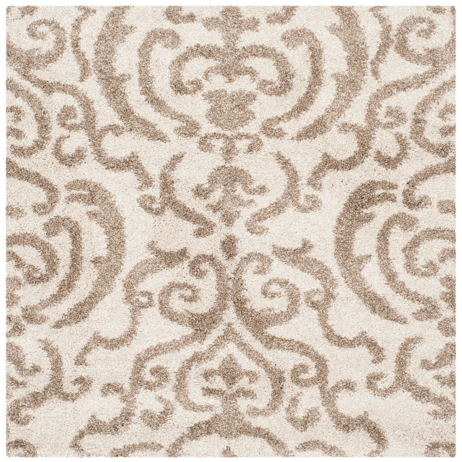 SAFAVIEH Florida Shag Frachia Ornate Damask 1.2-inch Thick Rug