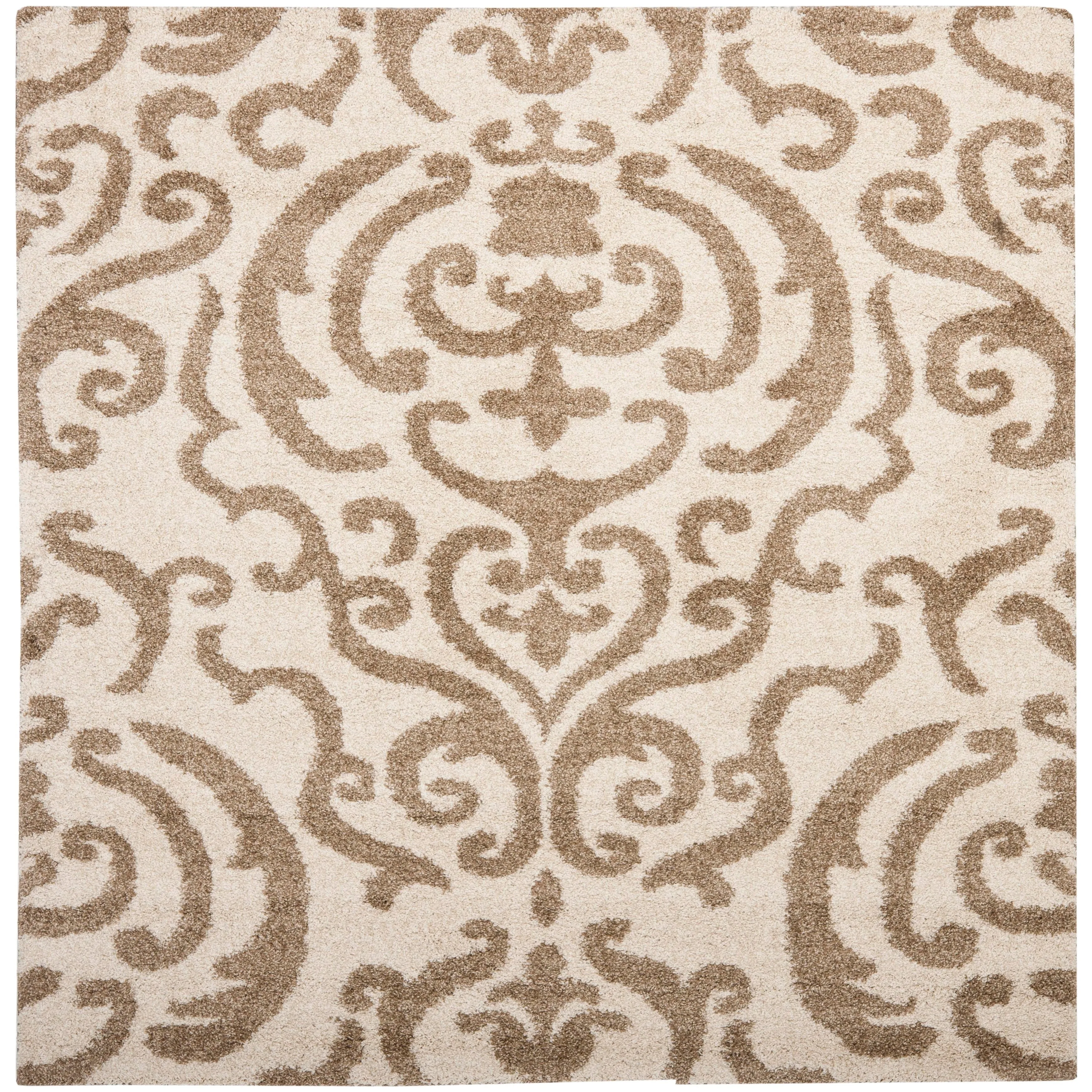 SAFAVIEH Florida Shag Frachia Ornate Damask 1.2-inch Thick Rug