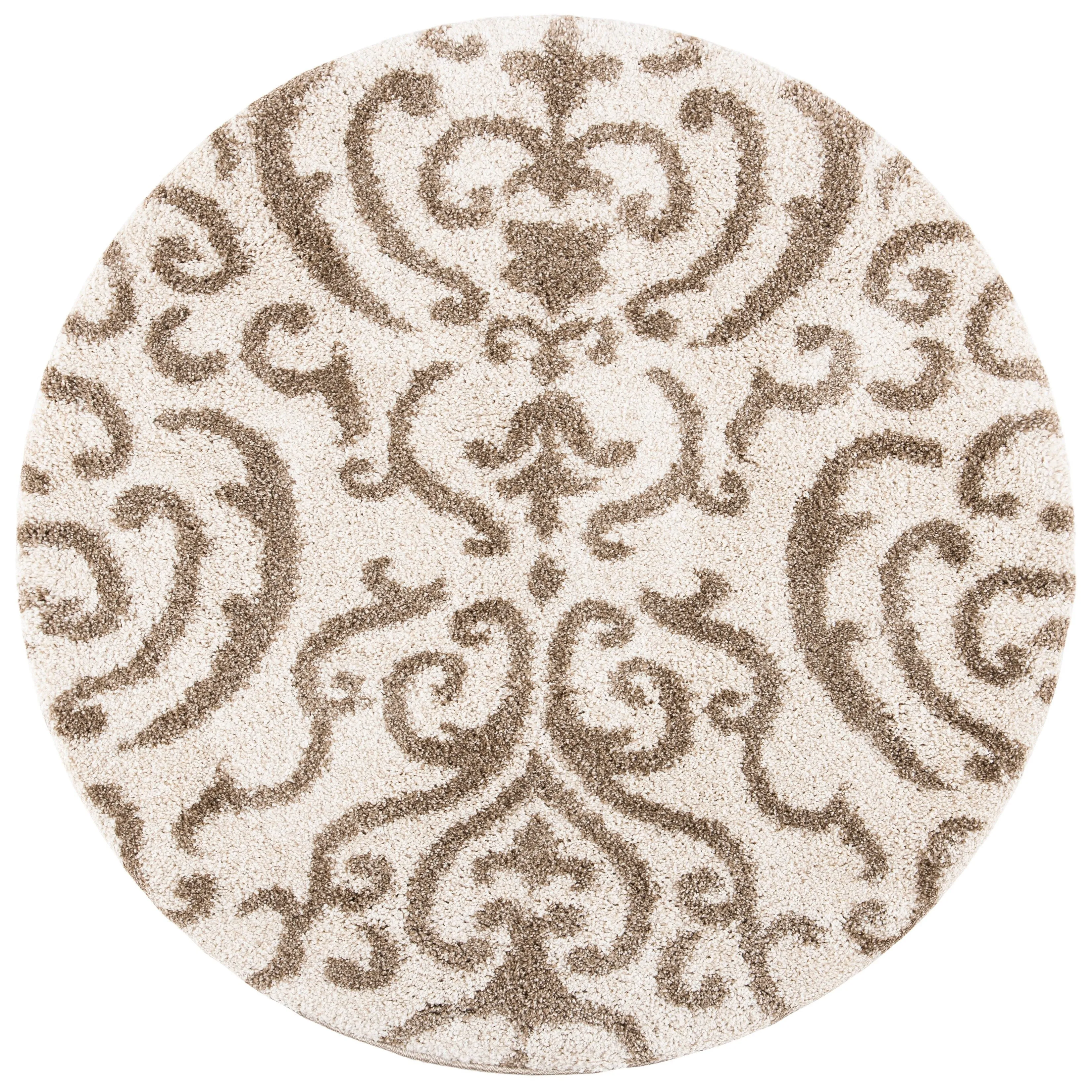 SAFAVIEH Florida Shag Frachia Ornate Damask 1.2-inch Thick Rug