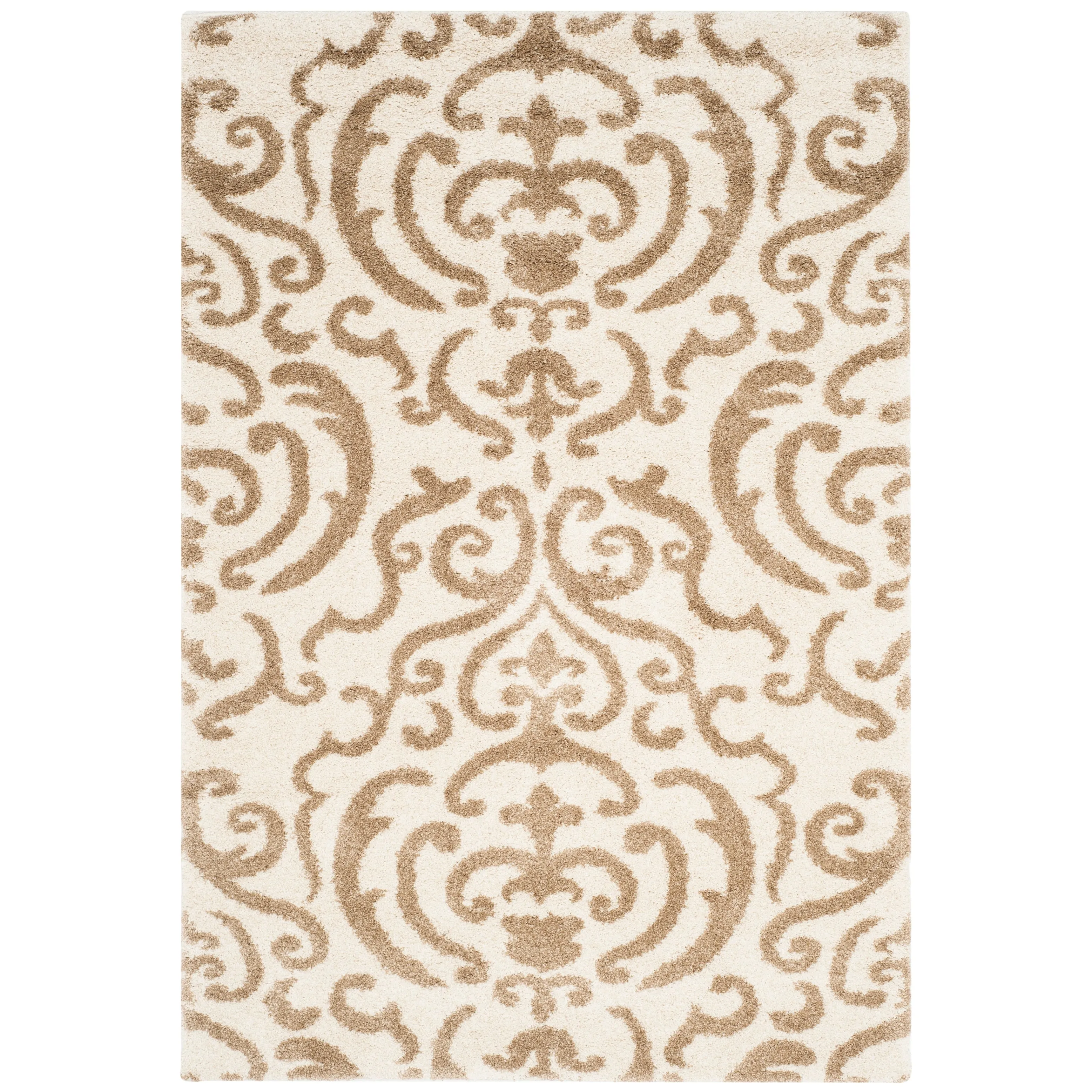 SAFAVIEH Florida Shag Frachia Ornate Damask 1.2-inch Thick Rug