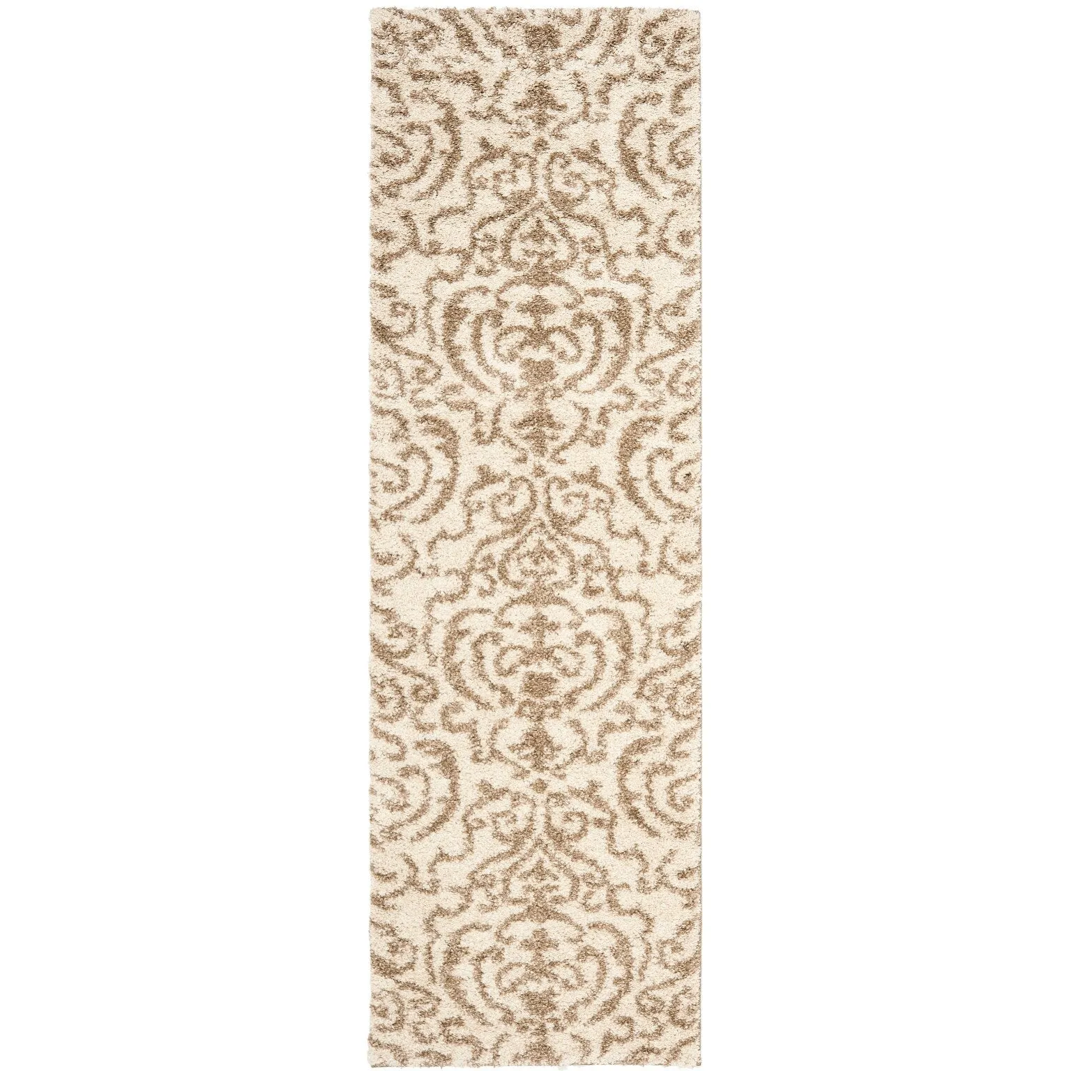 SAFAVIEH Florida Shag Frachia Ornate Damask 1.2-inch Thick Rug