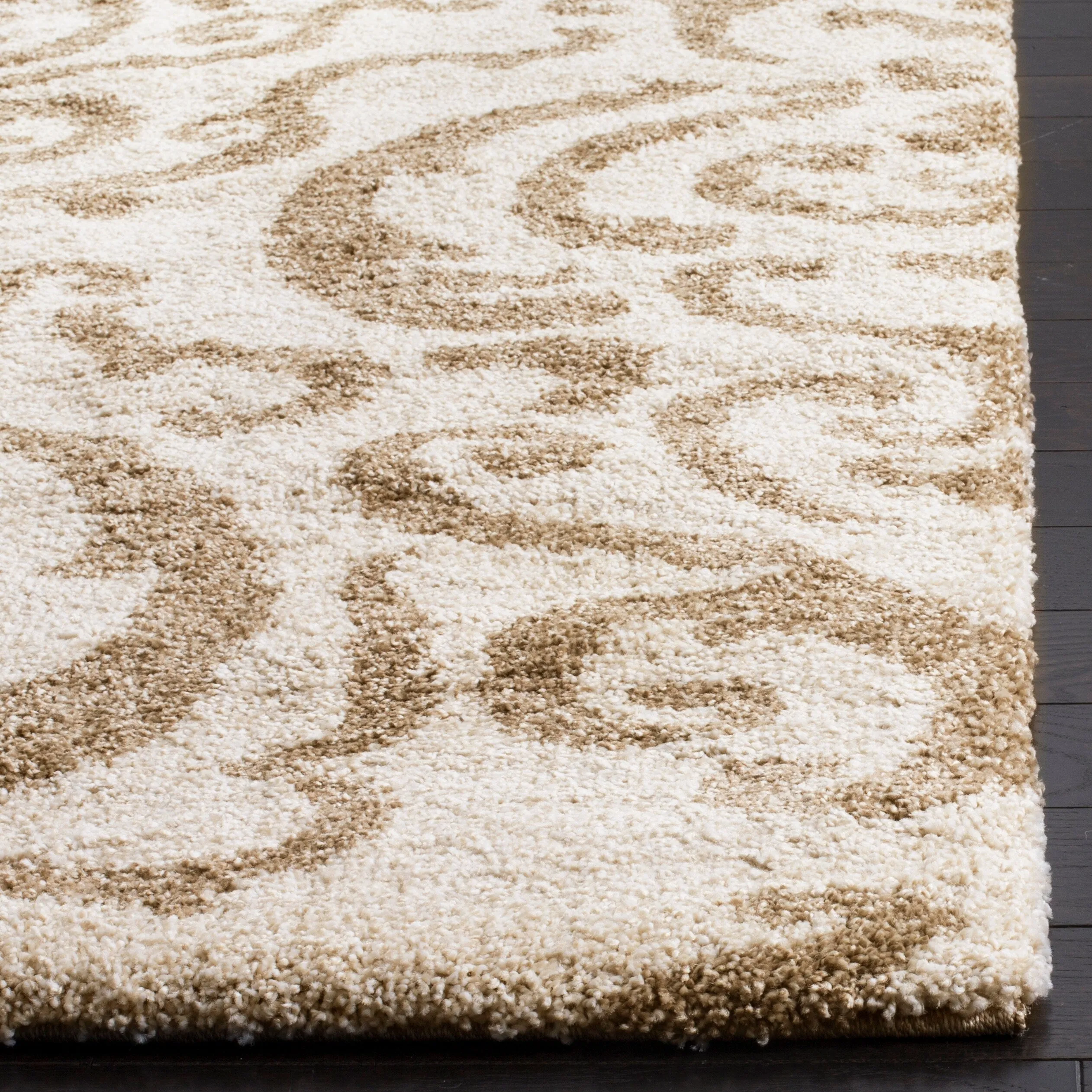 SAFAVIEH Florida Shag Frachia Ornate Damask 1.2-inch Thick Rug