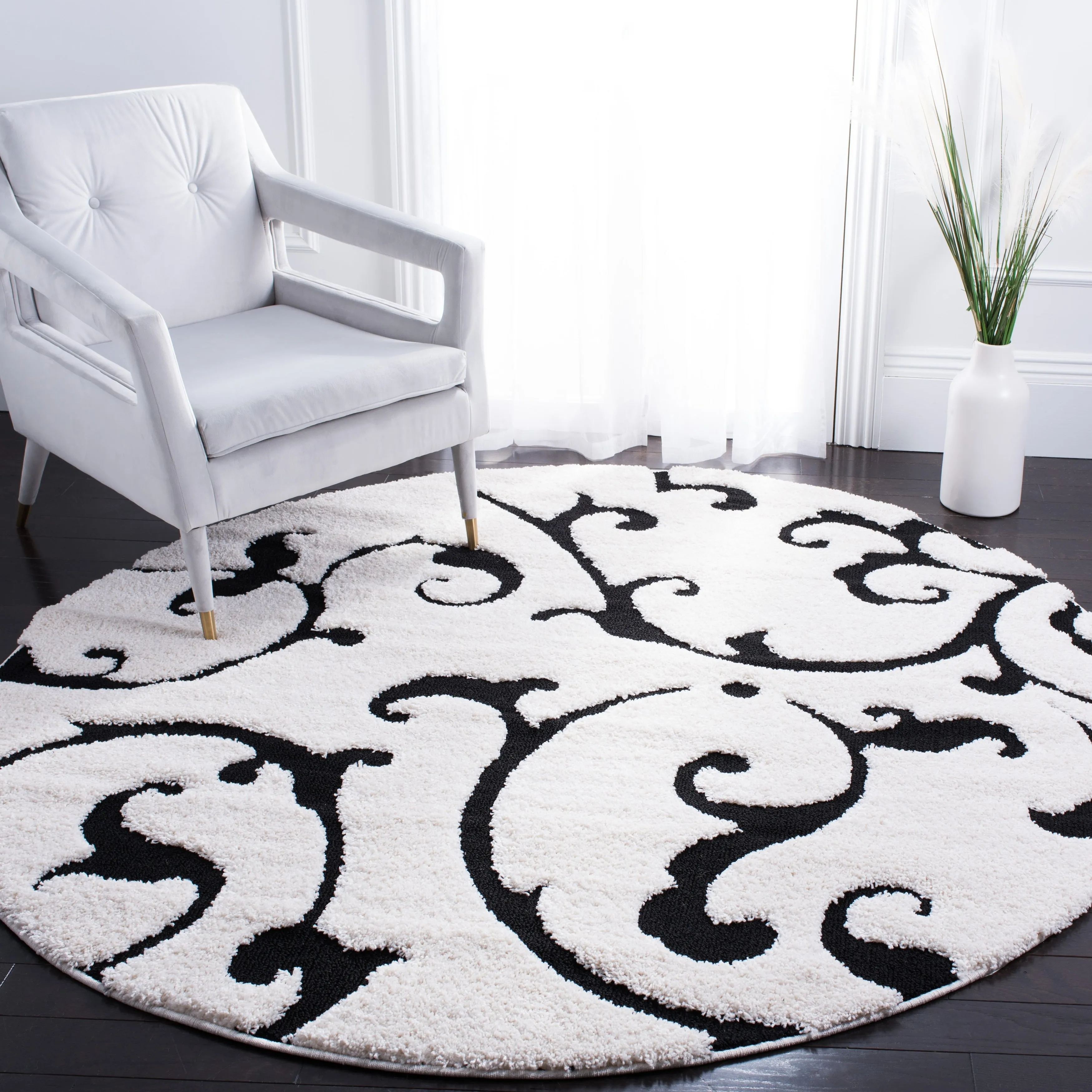 SAFAVIEH Florida Shag Hacer Scroll 1.2-inch Thick Rug