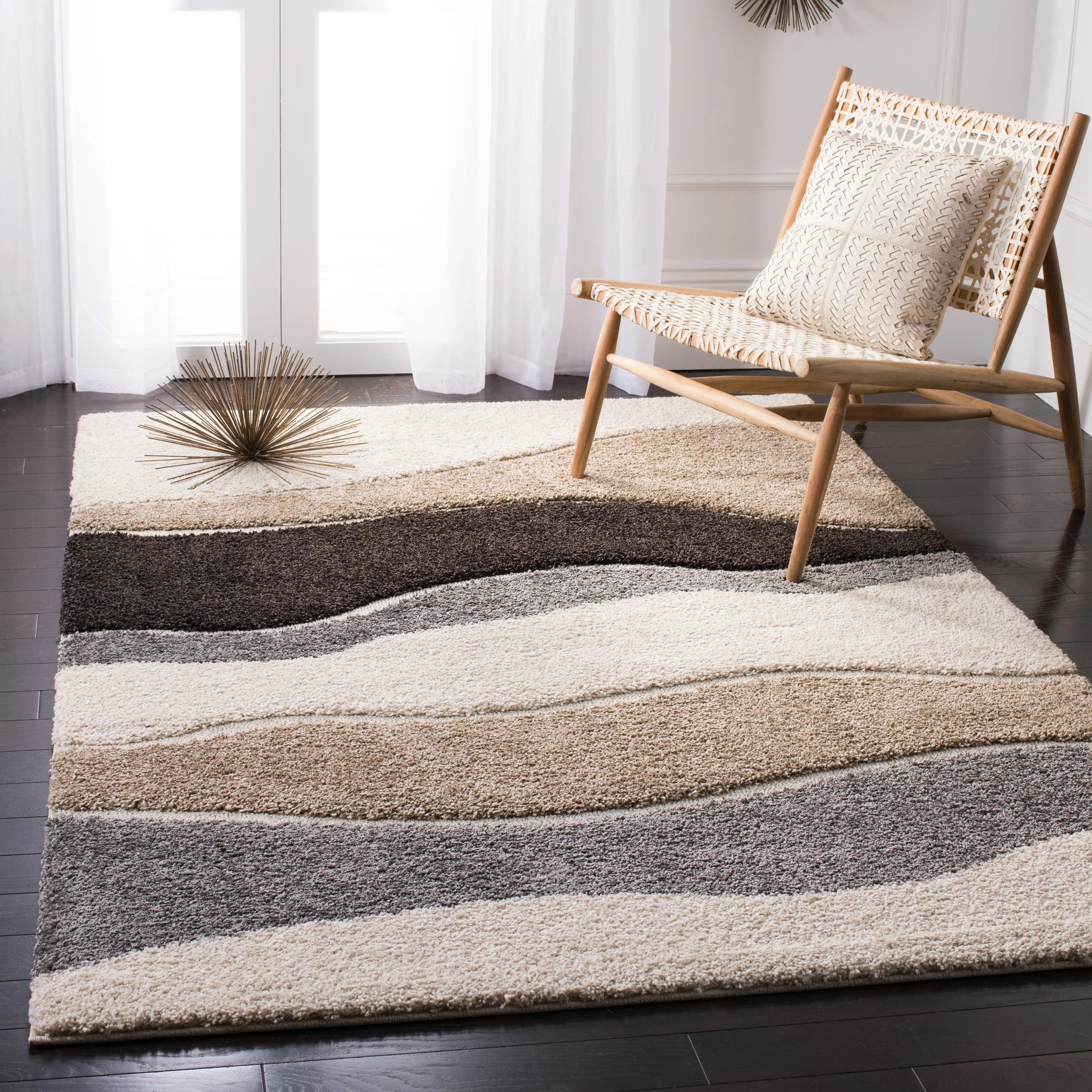 SAFAVIEH Florida Shag Melahat Abstract Wave 1.2-inch Thick Rug