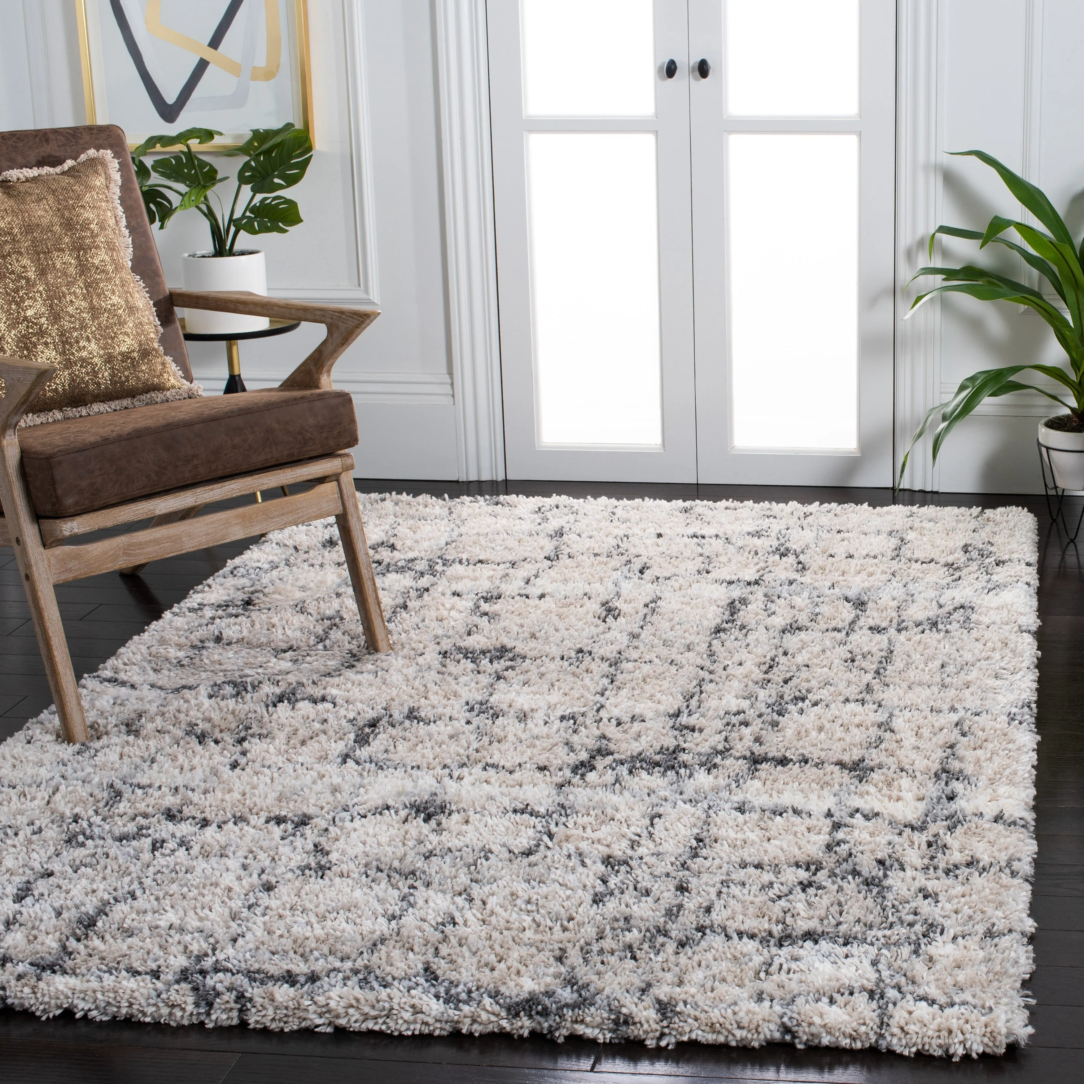 SAFAVIEH Fontana Shag Leftera Modern Abstract 2-inch Thick Rug