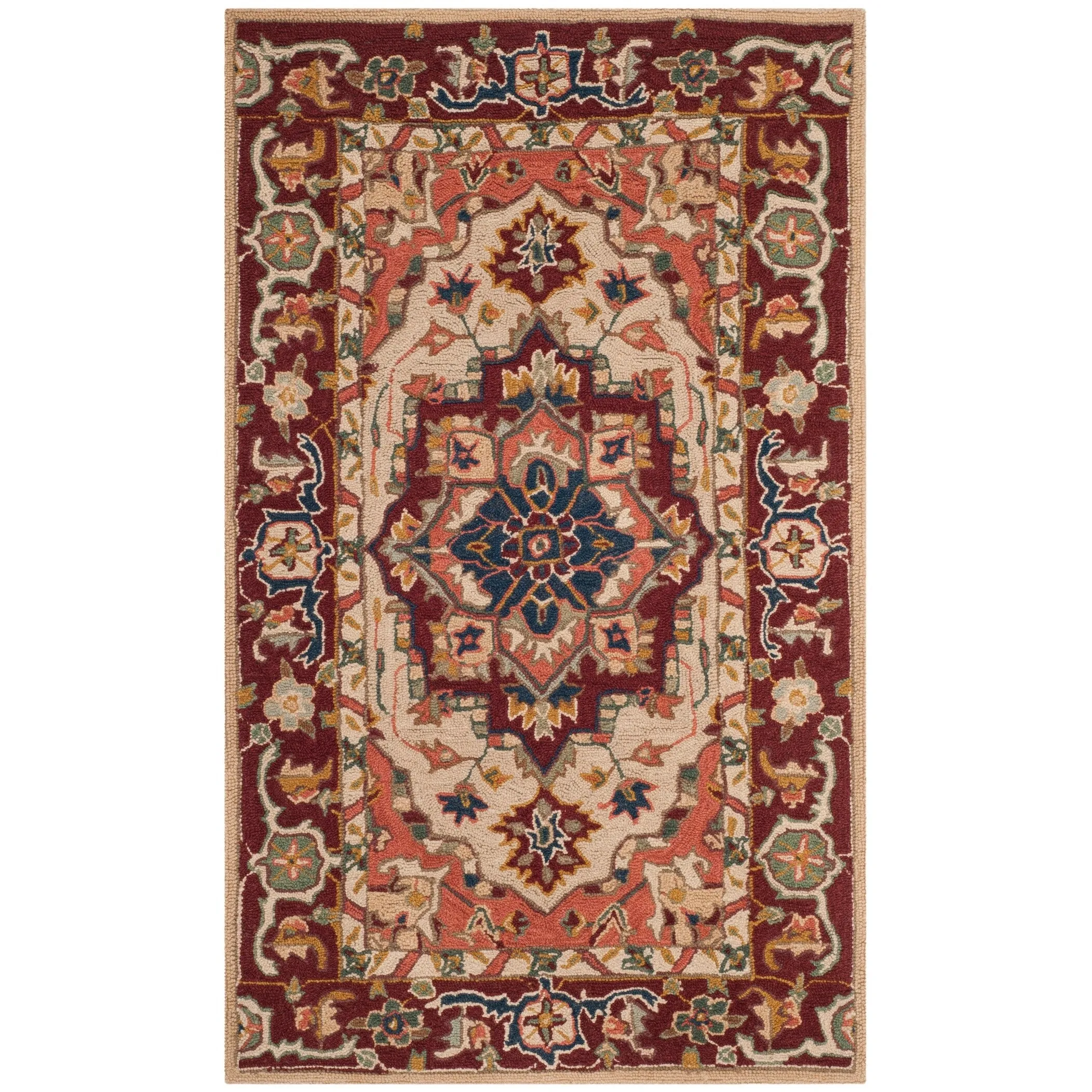 SAFAVIEH Hand-hooked Solbritt Red/ Ivory Wool Rug