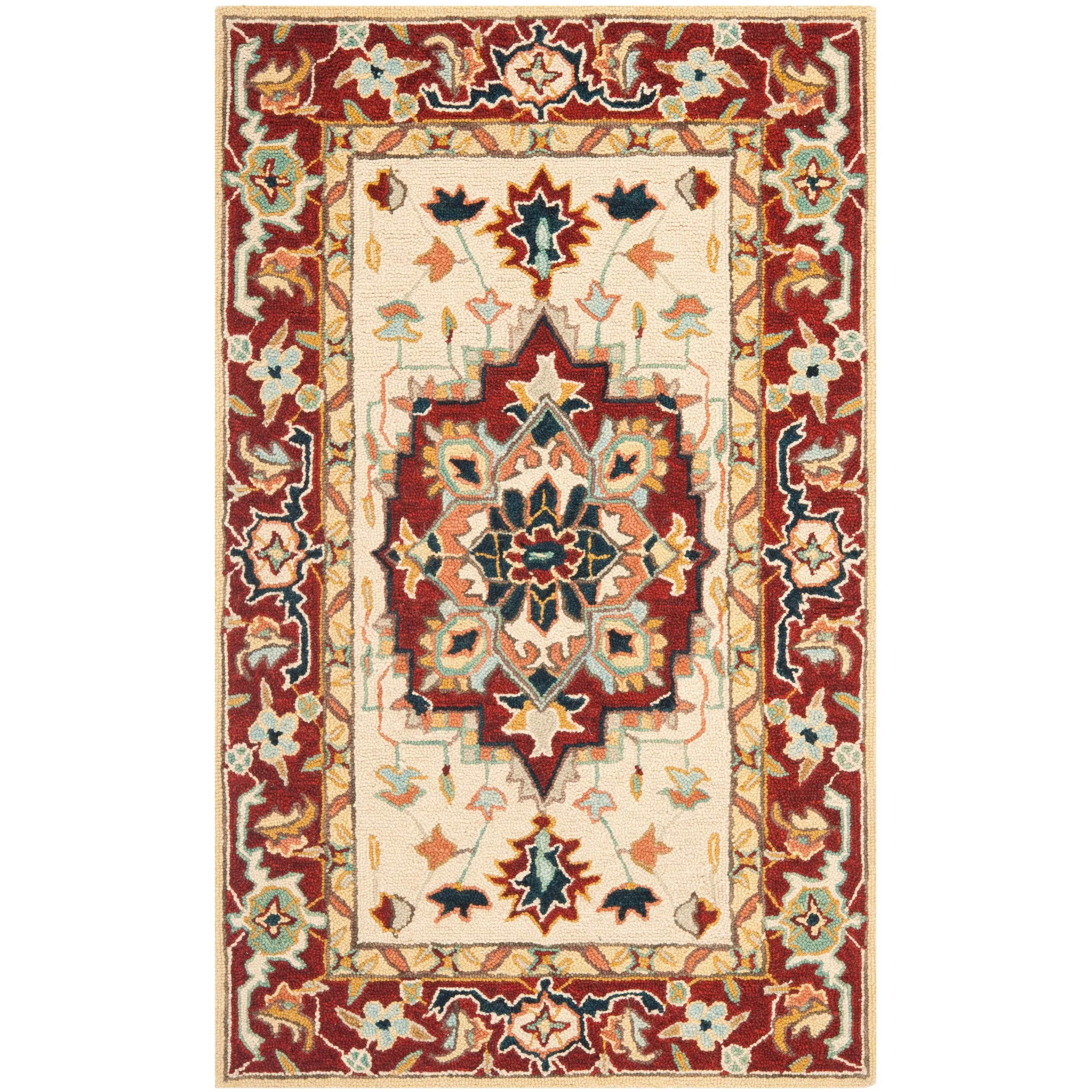 SAFAVIEH Hand-hooked Solbritt Red/ Ivory Wool Rug