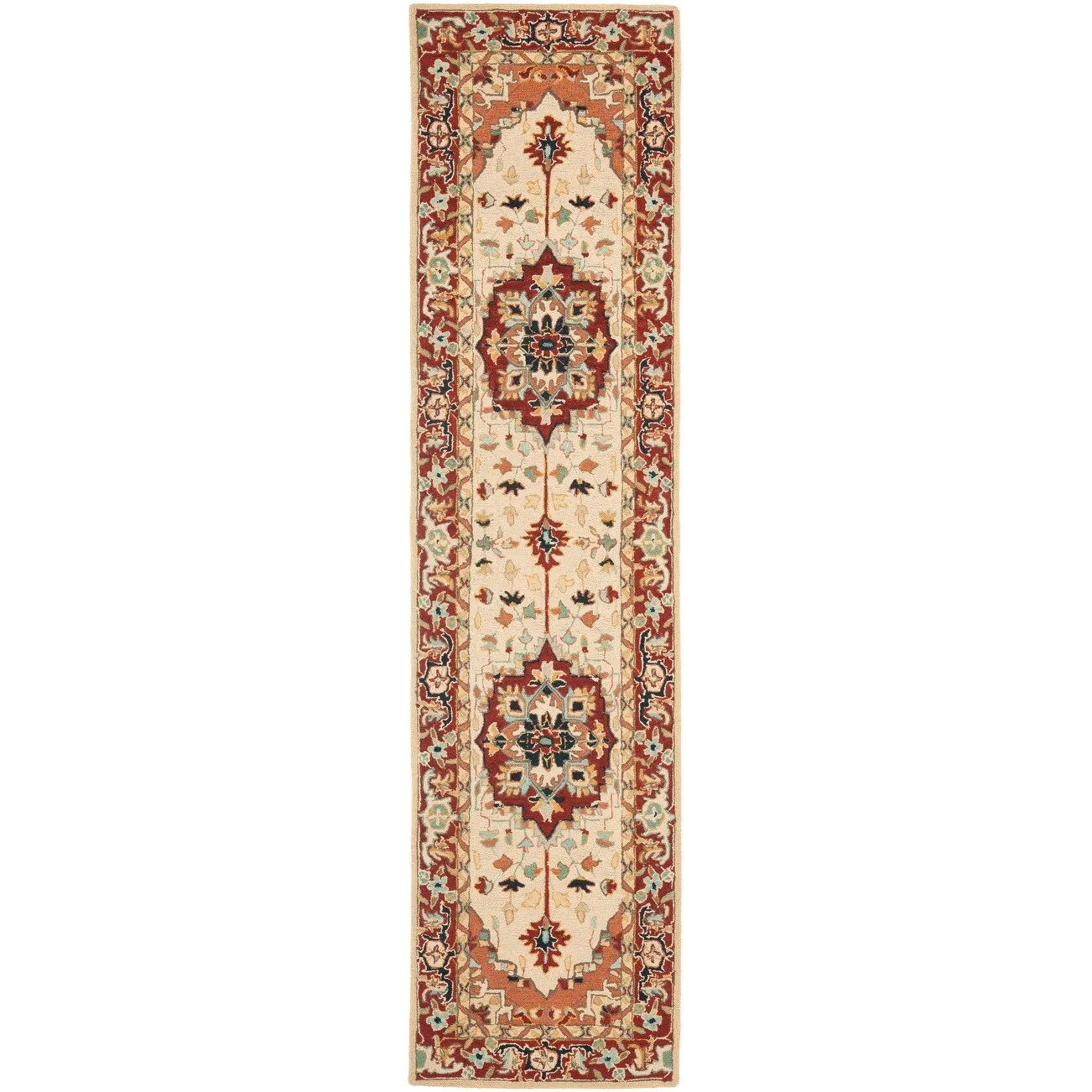 SAFAVIEH Hand-hooked Solbritt Red/ Ivory Wool Rug