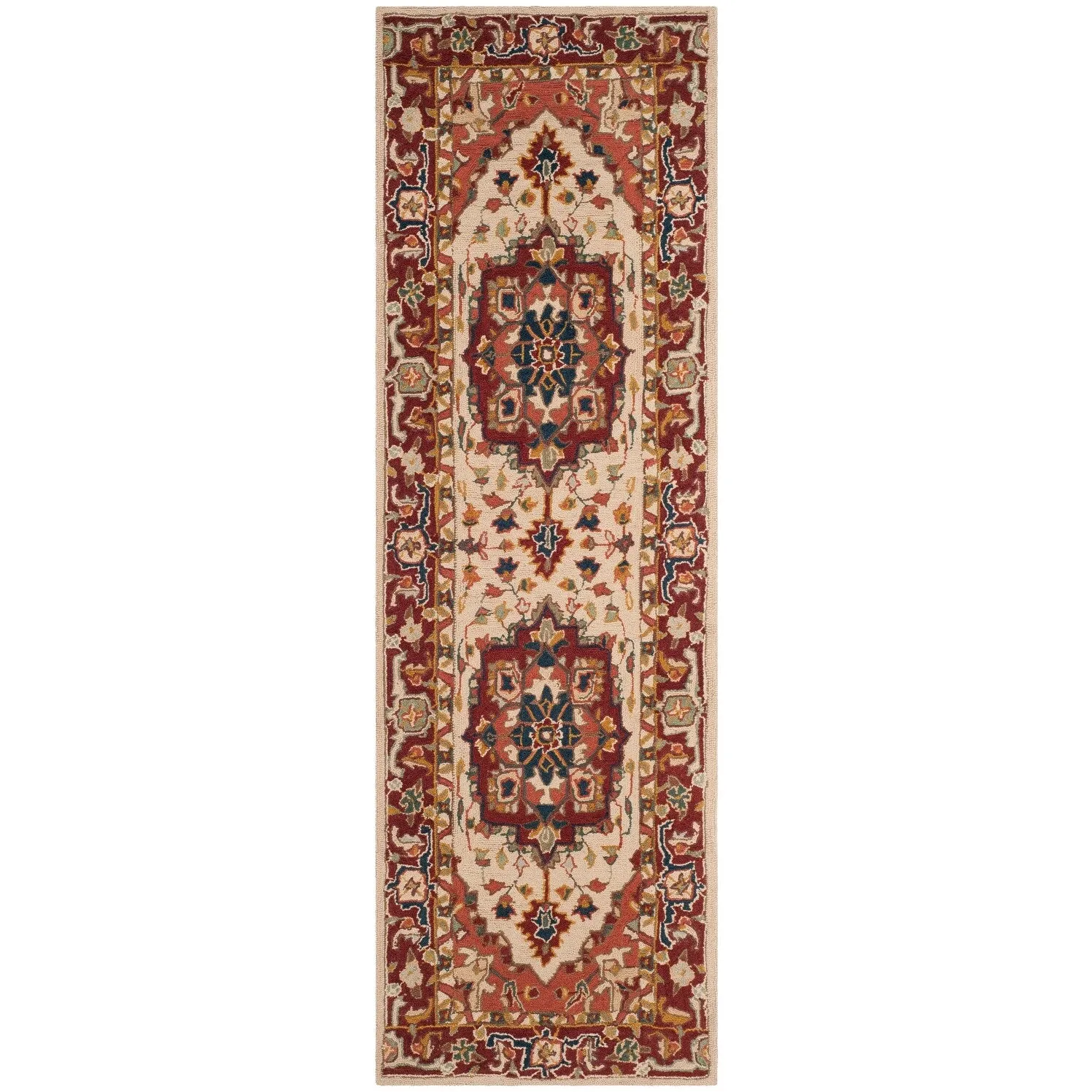 SAFAVIEH Hand-hooked Solbritt Red/ Ivory Wool Rug