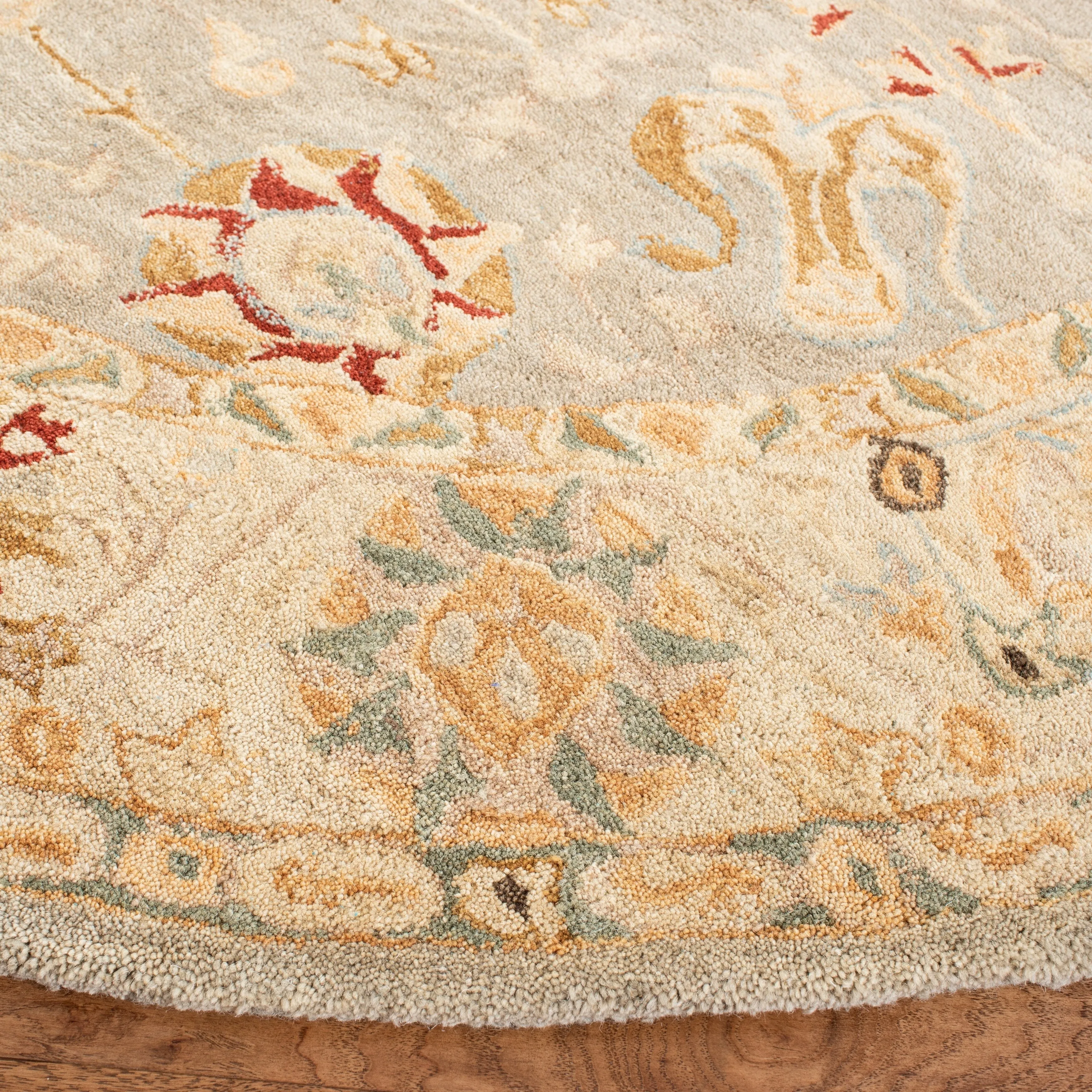 SAFAVIEH Handmade Anatolia Fuencisla Grey Blue/ Ivory Hand-spun Wool