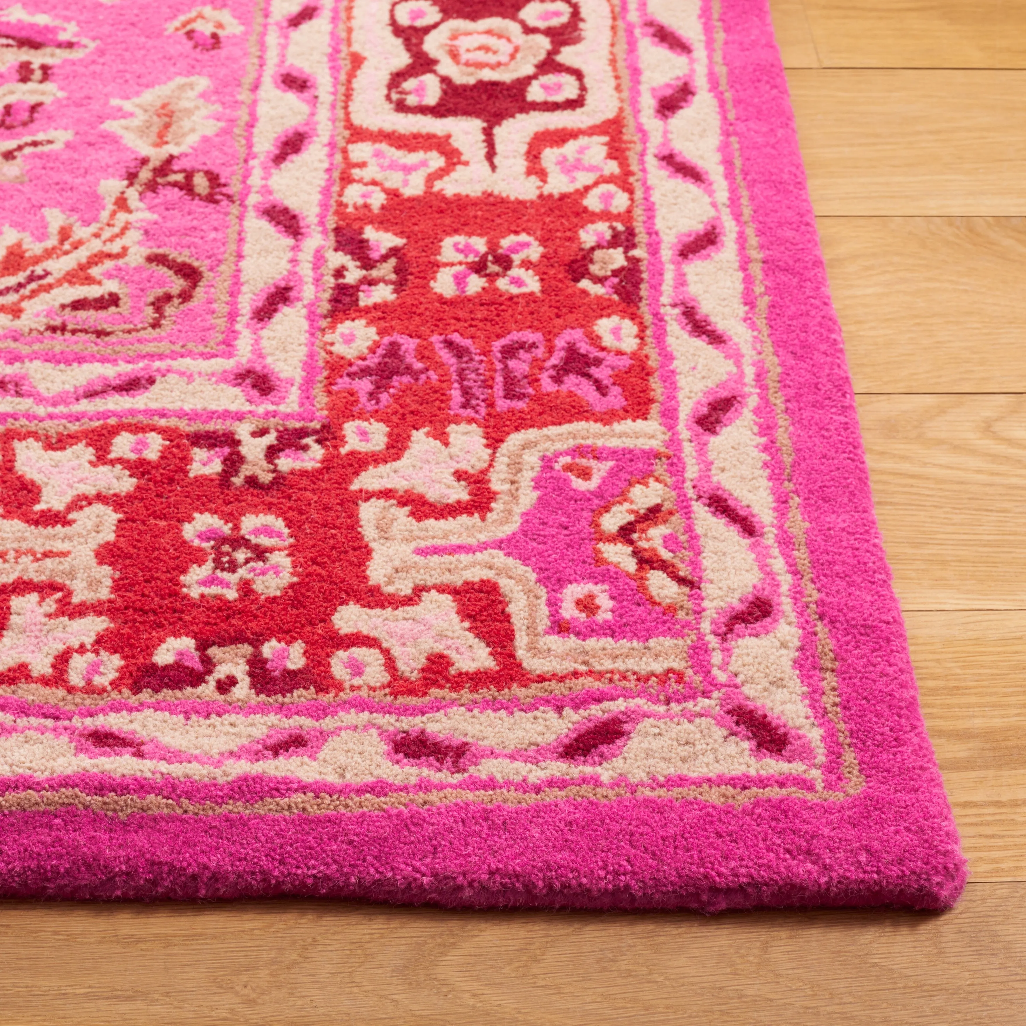 SAFAVIEH Handmade Bellagio Gracia Modern Oriental Wool Rug - Red/Pink - 5' Square