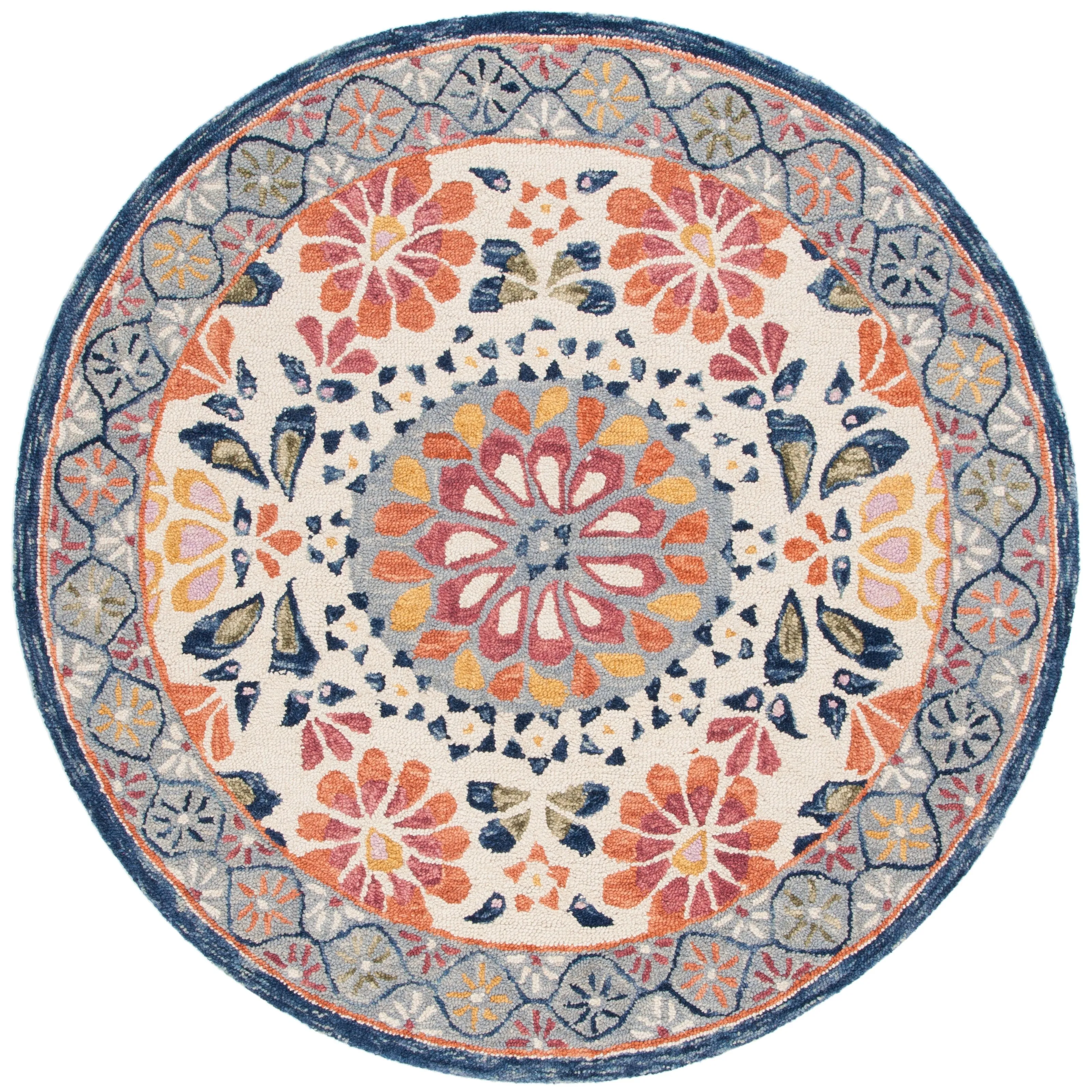 SAFAVIEH Handmade Blossom Kinneret French Country Wool Rug