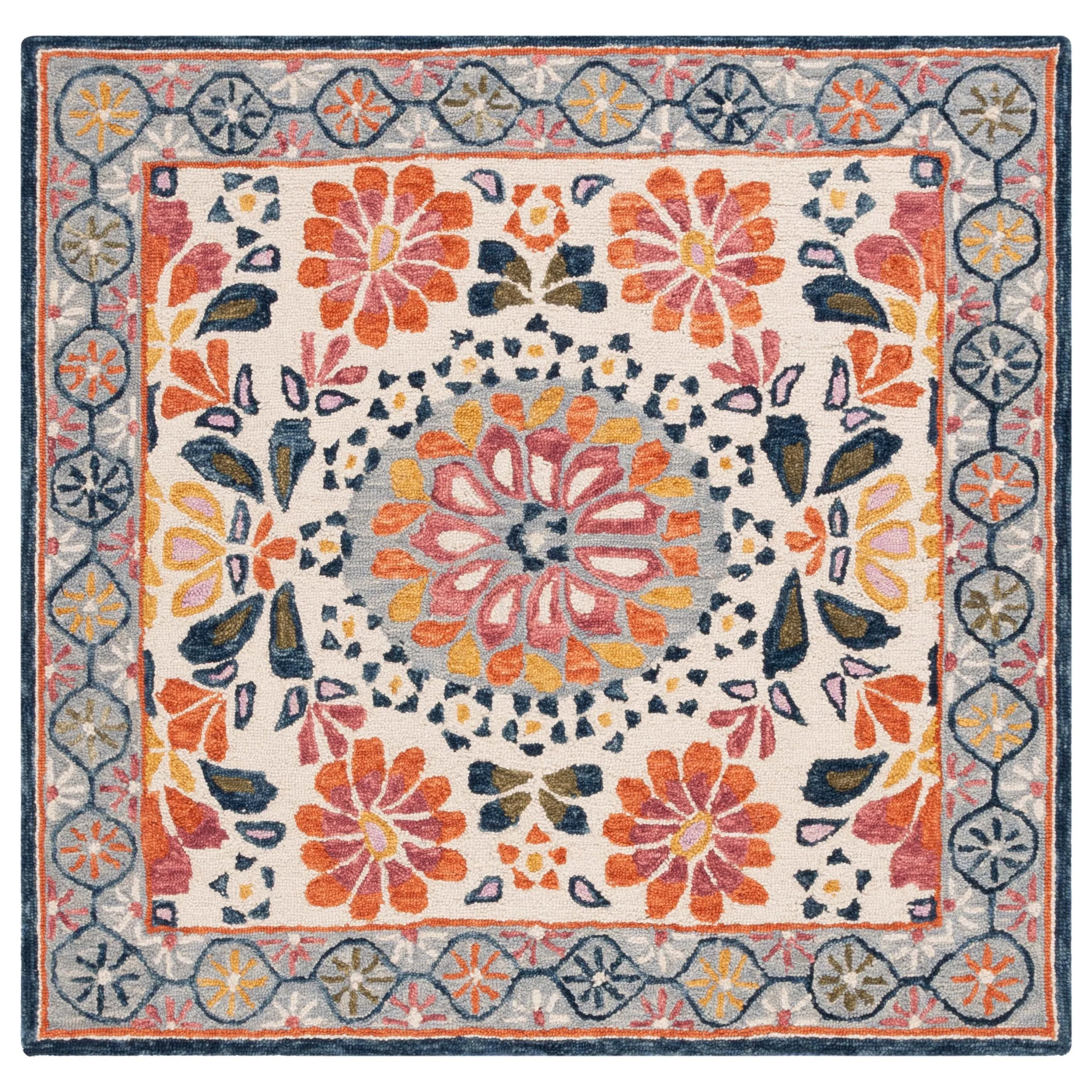 SAFAVIEH Handmade Blossom Kinneret French Country Wool Rug