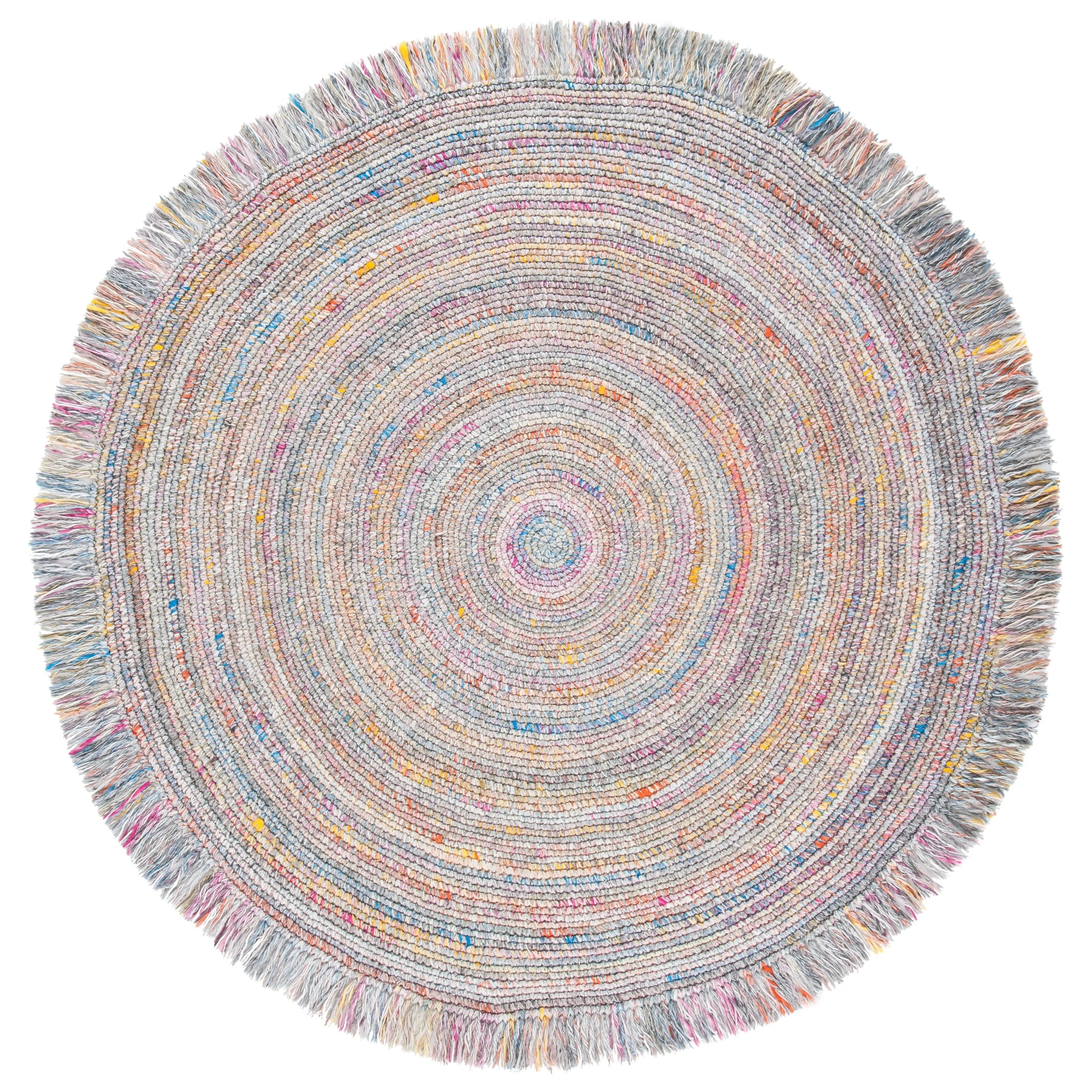 SAFAVIEH Handmade Braided Pelagia Fringe Round Rug
