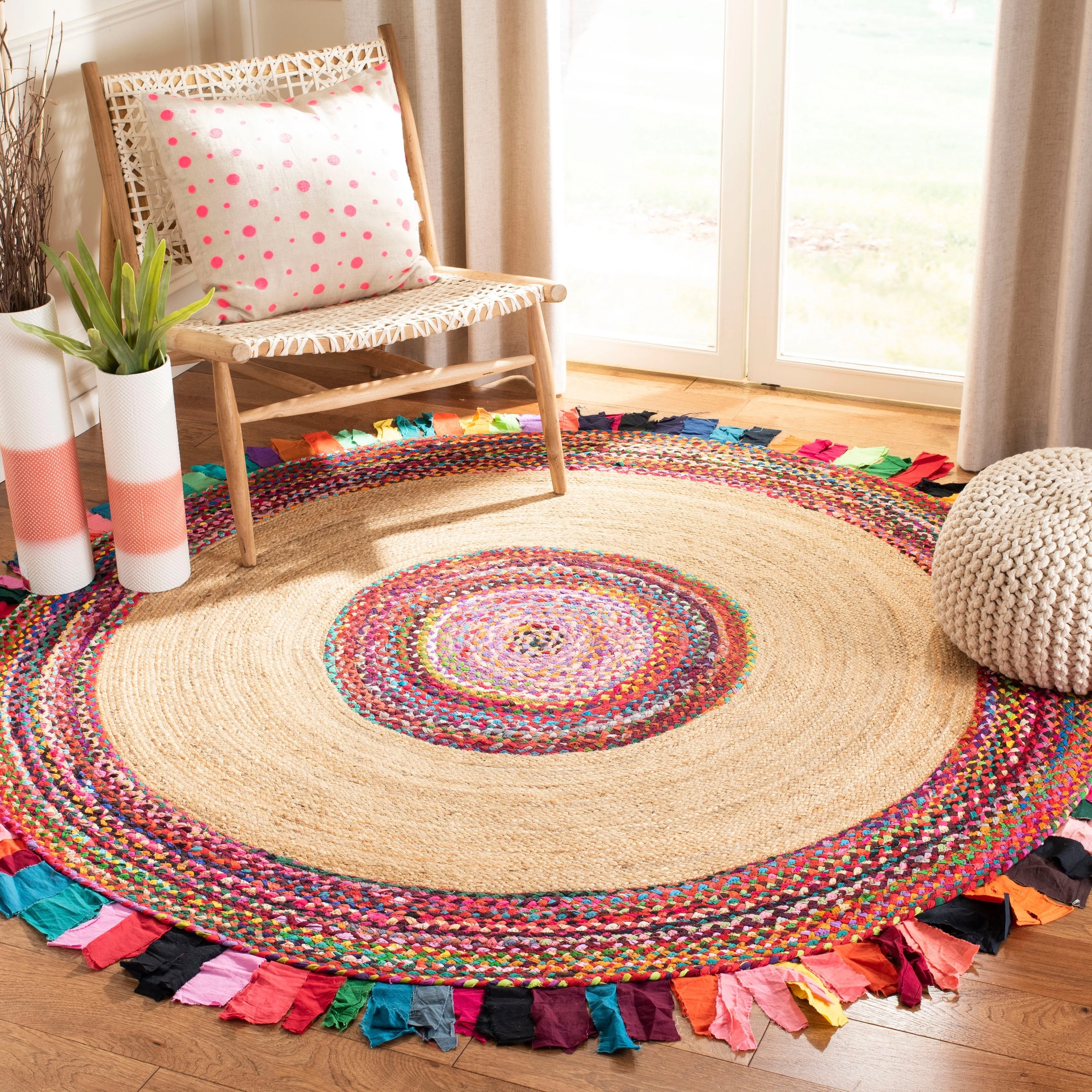 SAFAVIEH Handmade Cape Cod Wobke Jute Rug with Fringe