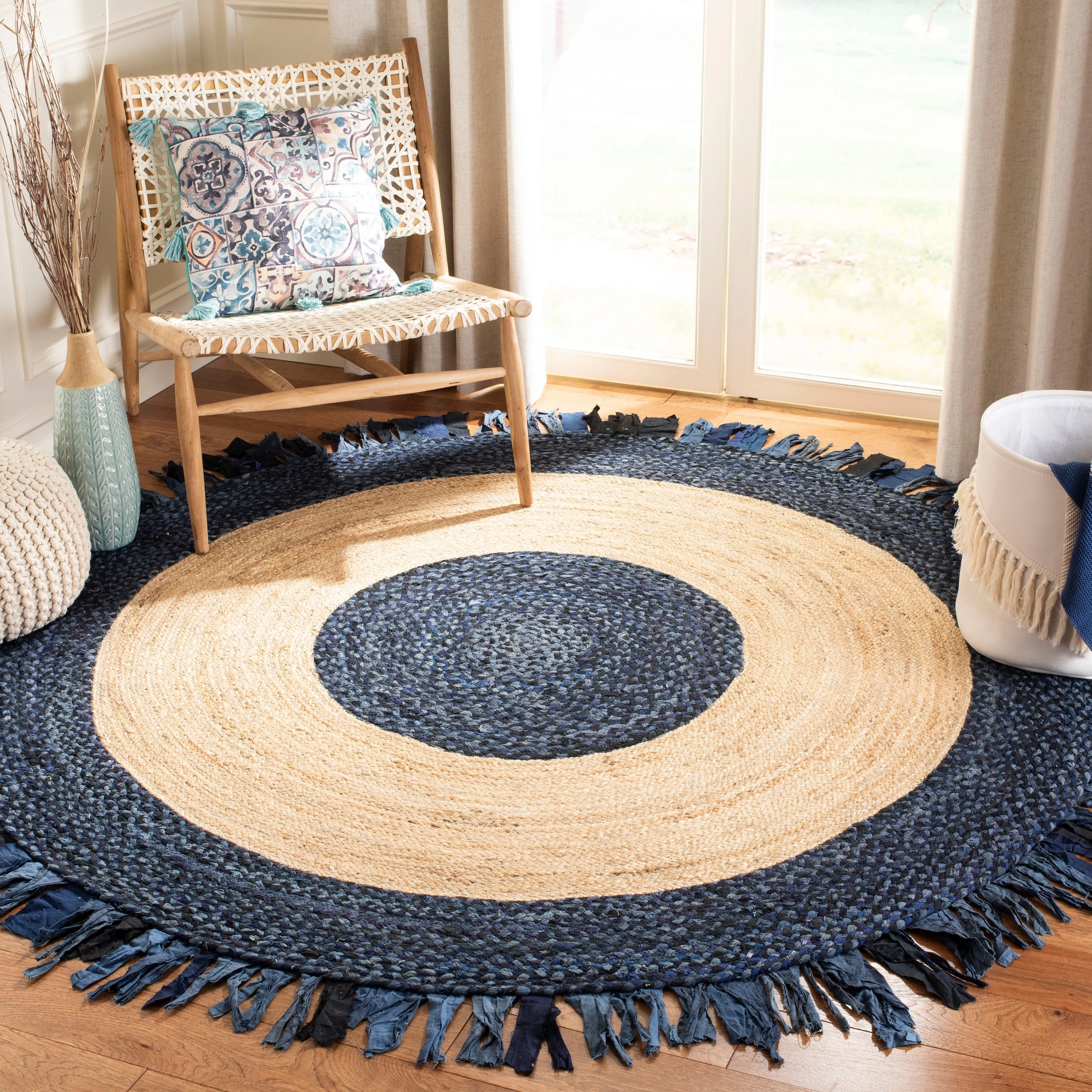 SAFAVIEH Handmade Cape Cod Wobke Jute Rug with Fringe