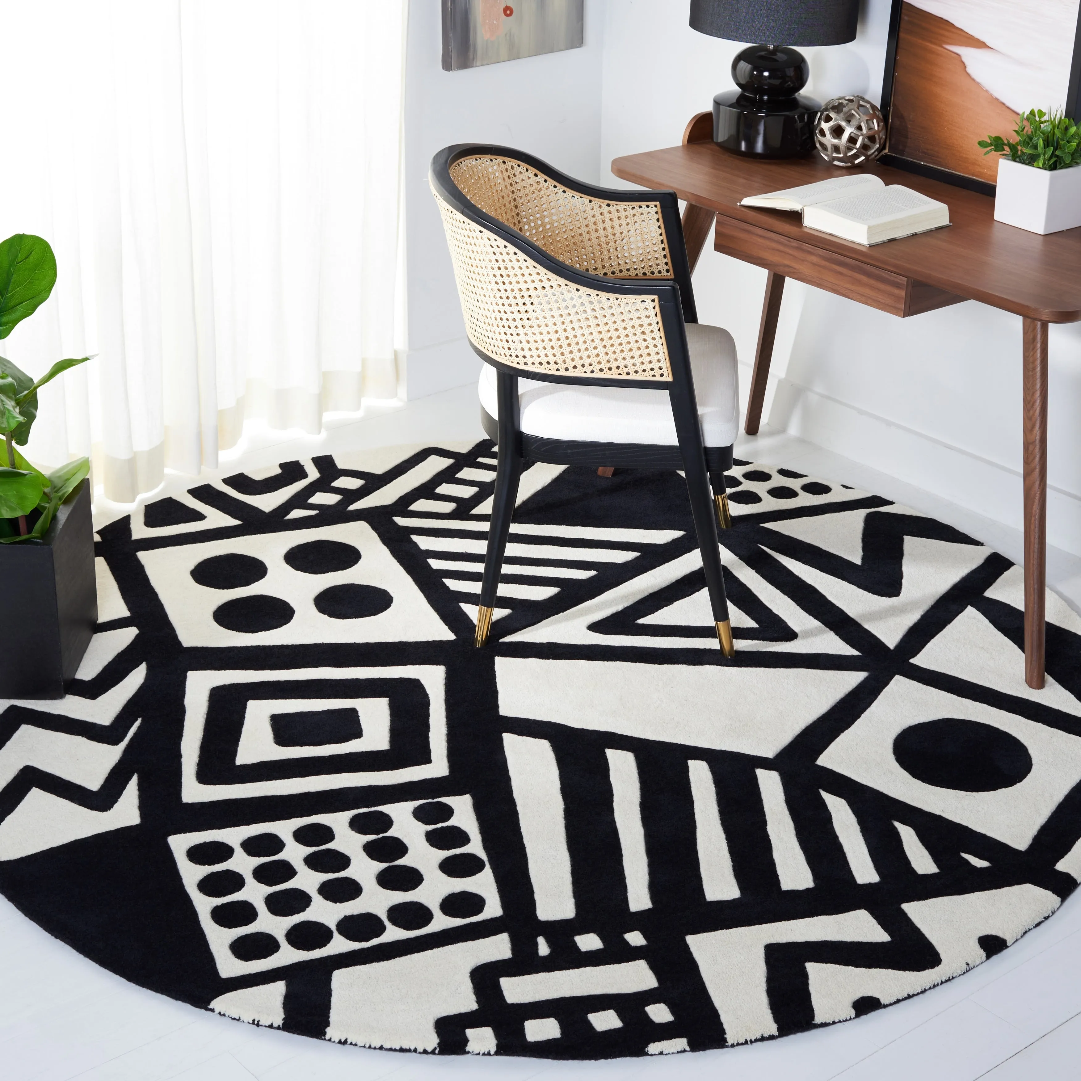 SAFAVIEH Handmade Fifth Avenue Eliina Mid-century Modern Wool Rug