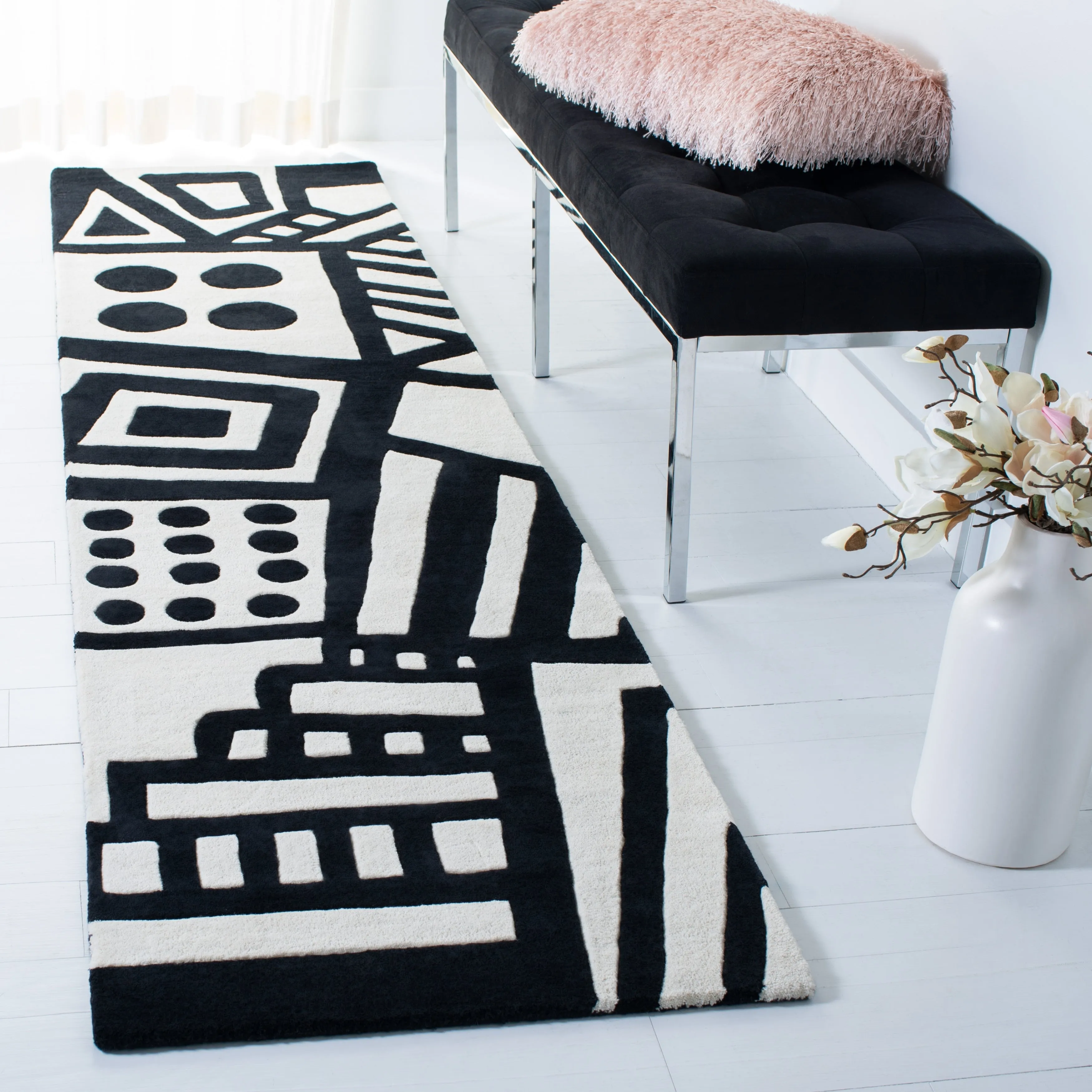 SAFAVIEH Handmade Fifth Avenue Eliina Mid-century Modern Wool Rug