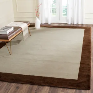 SAFAVIEH Handmade Himalaya Patchwork Dark Brown Border Wool Runner