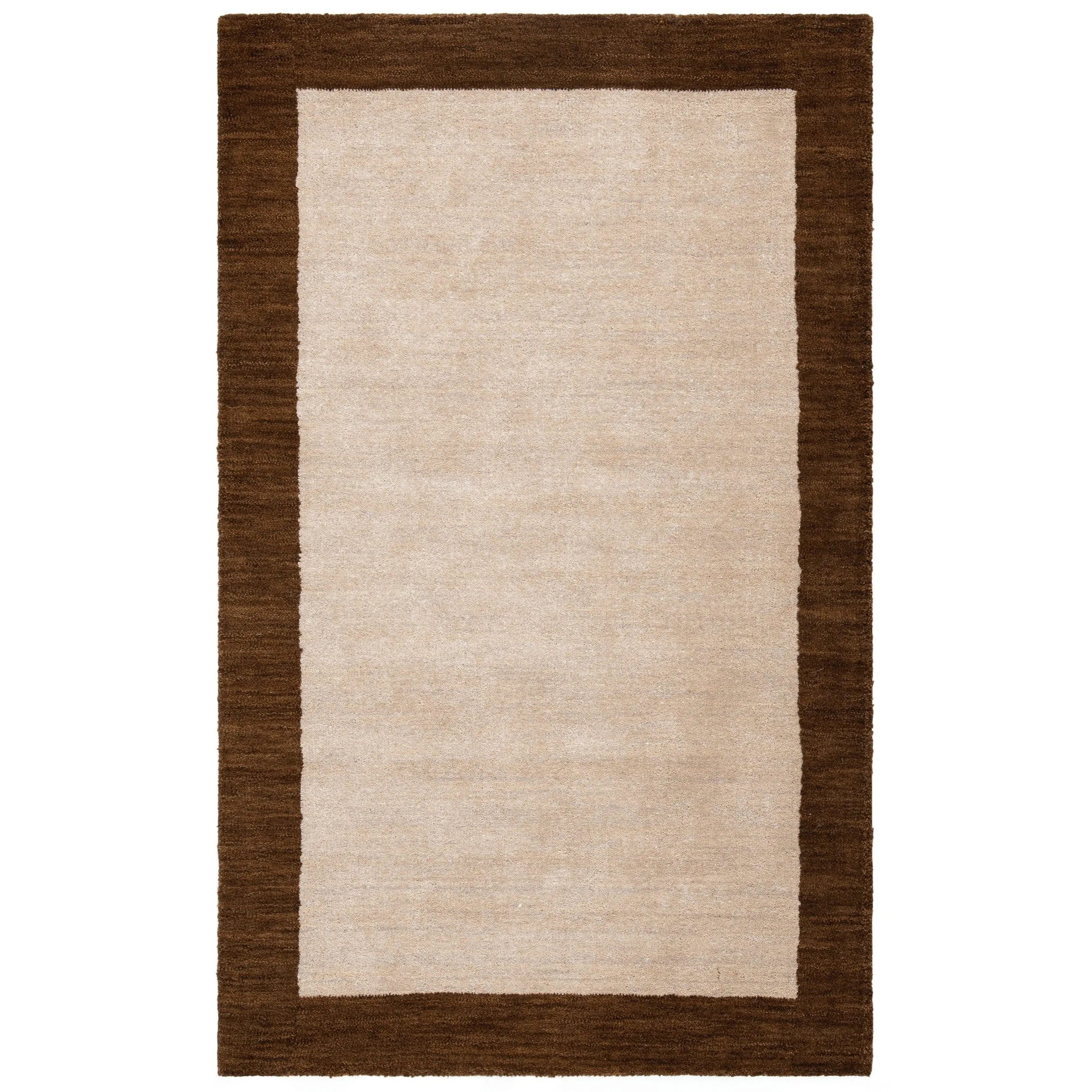 SAFAVIEH Handmade Himalaya Patchwork Dark Brown Border Wool Runner