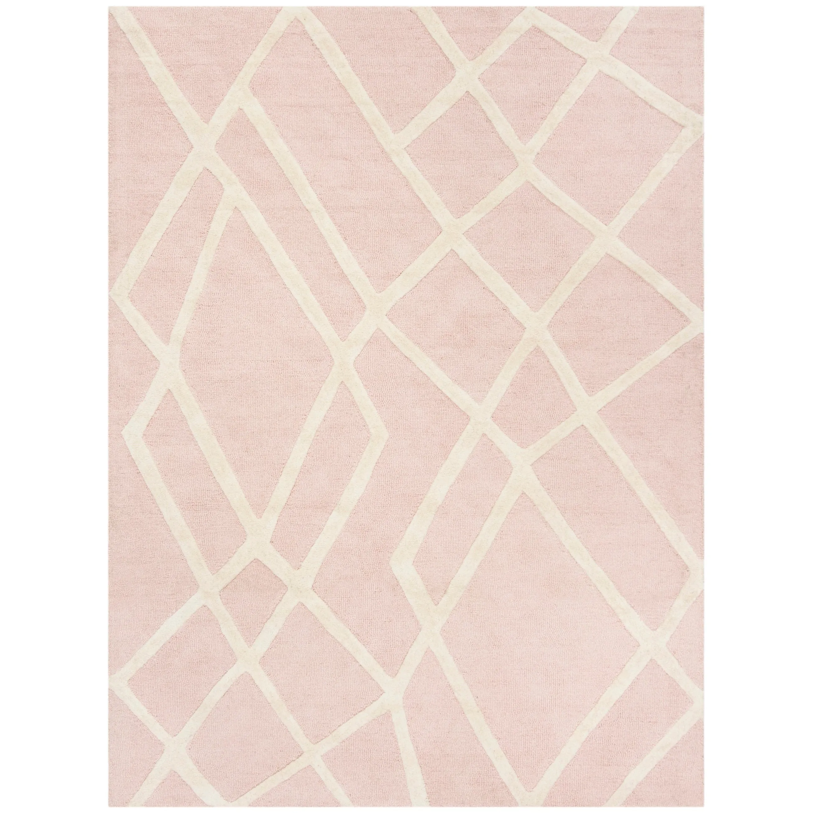 SAFAVIEH Handmade Kids Geta Wool Rug - Pink/Ivory - 5' x 7'