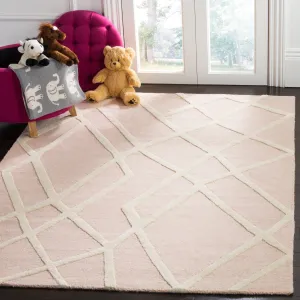 SAFAVIEH Handmade Kids Geta Wool Rug - Pink/Ivory - 5' x 7'