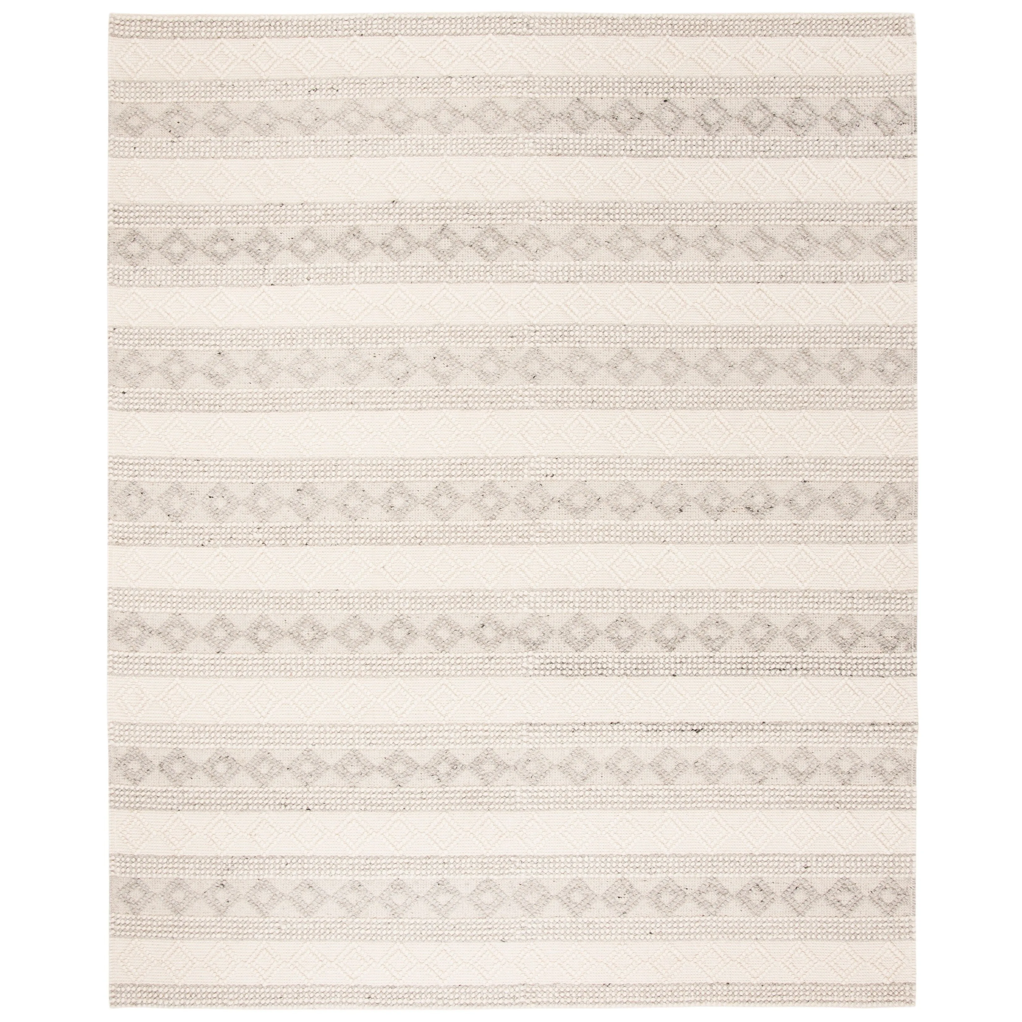 SAFAVIEH Handmade Natura Ajisa Wool Rug - Grey/Ivory - 6' x 9'
