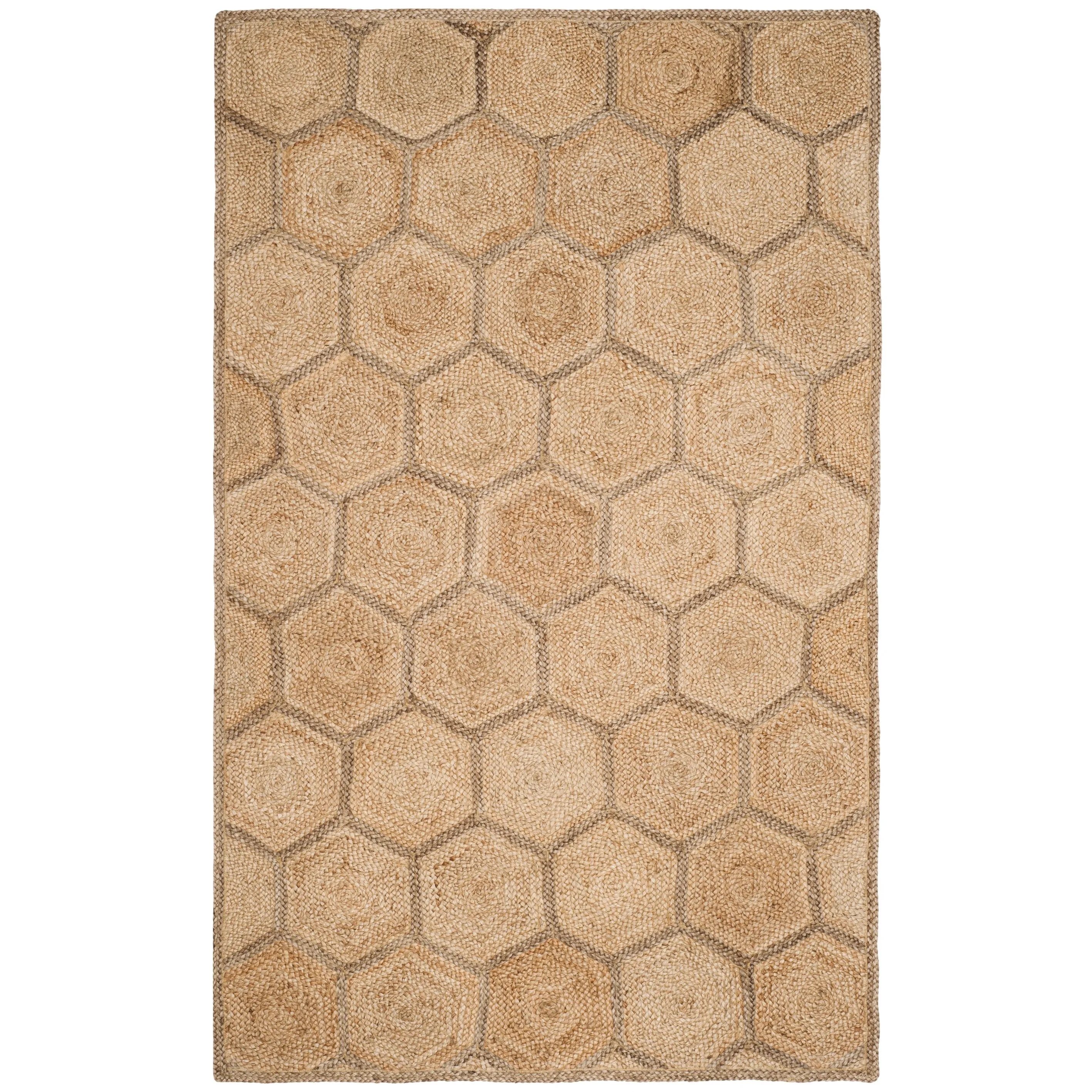 SAFAVIEH Handmade Natural Fiber Nargiz Honeycomb Jute Rug