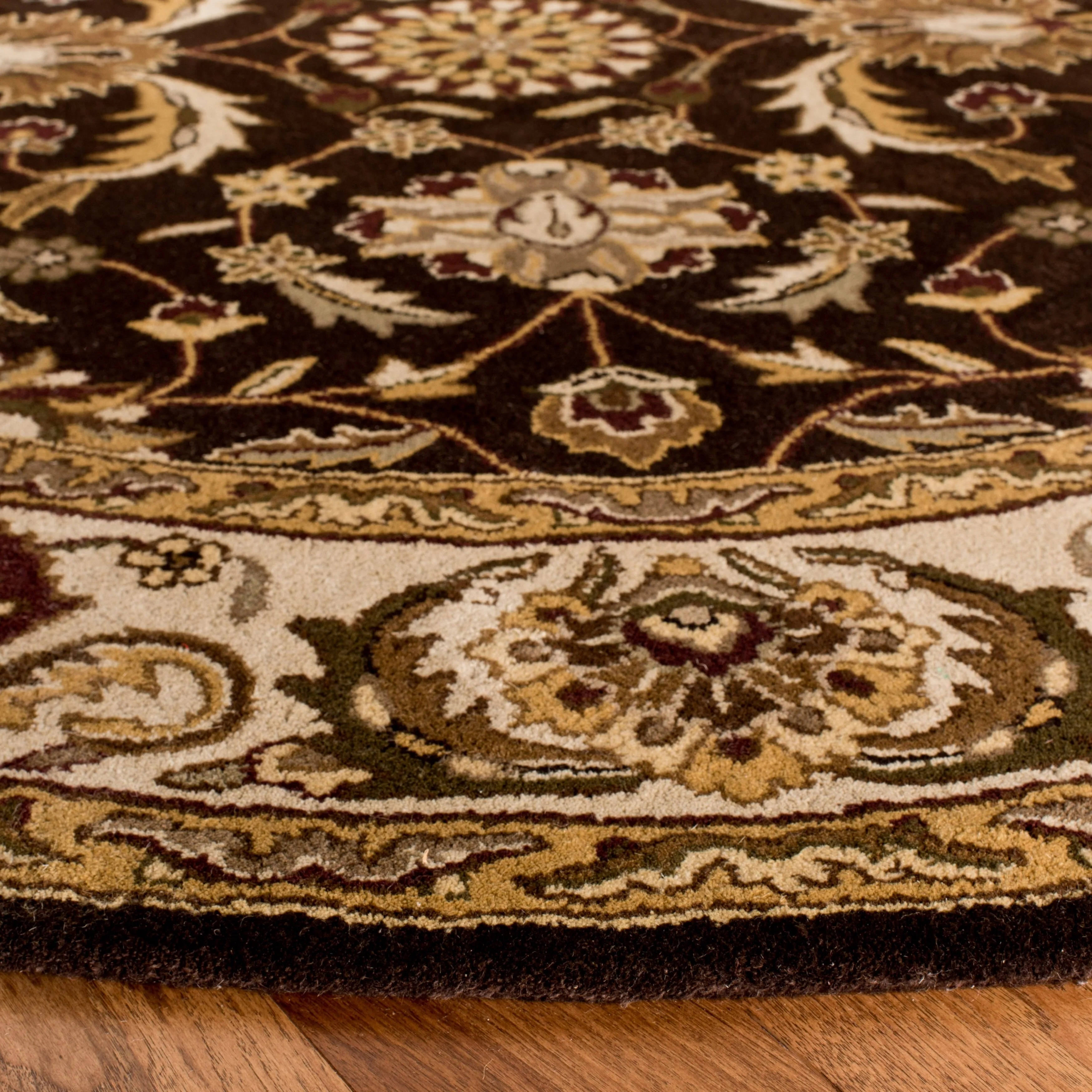SAFAVIEH Handmade Royalty Julina Brown/ Beige Wool Rug