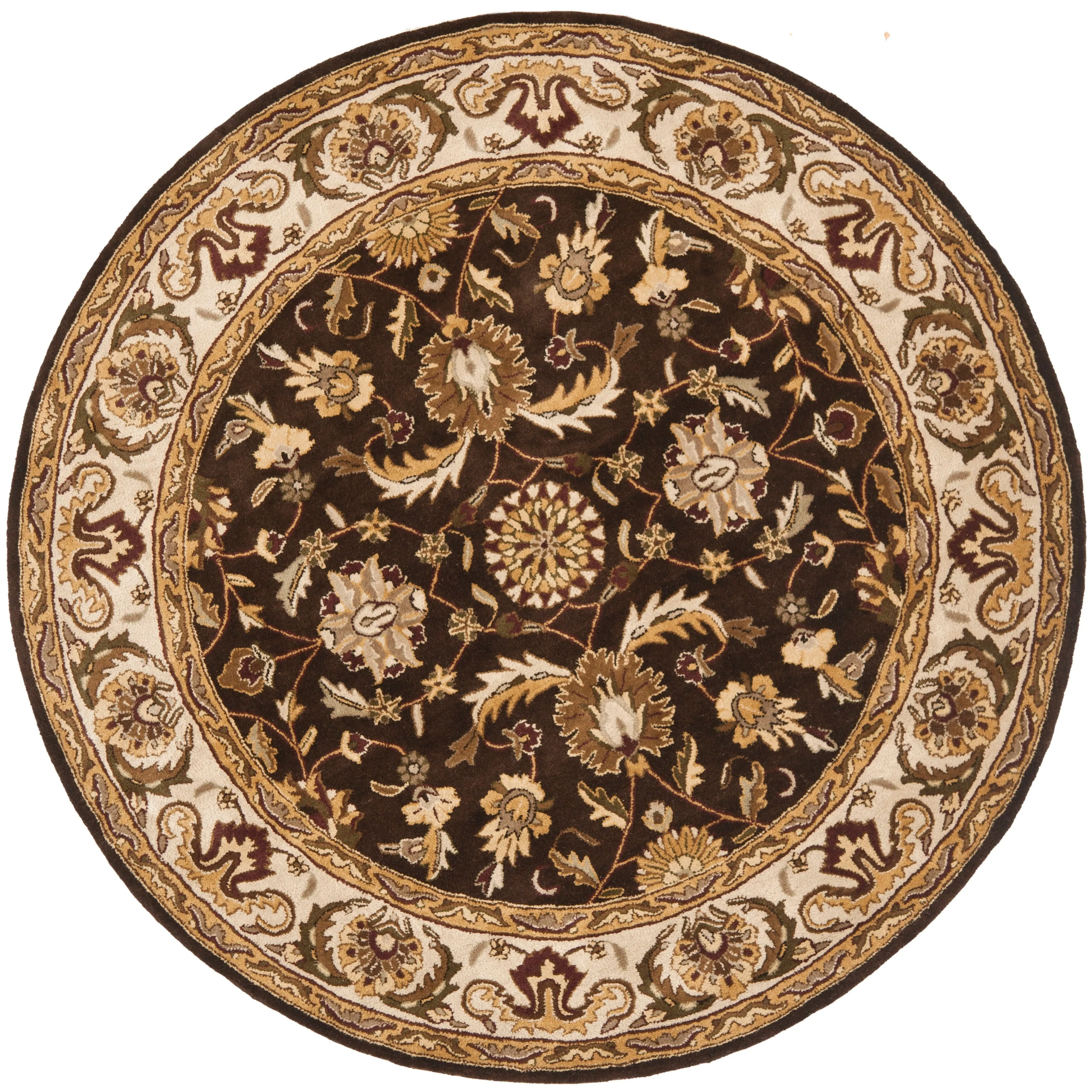 SAFAVIEH Handmade Royalty Julina Brown/ Beige Wool Rug