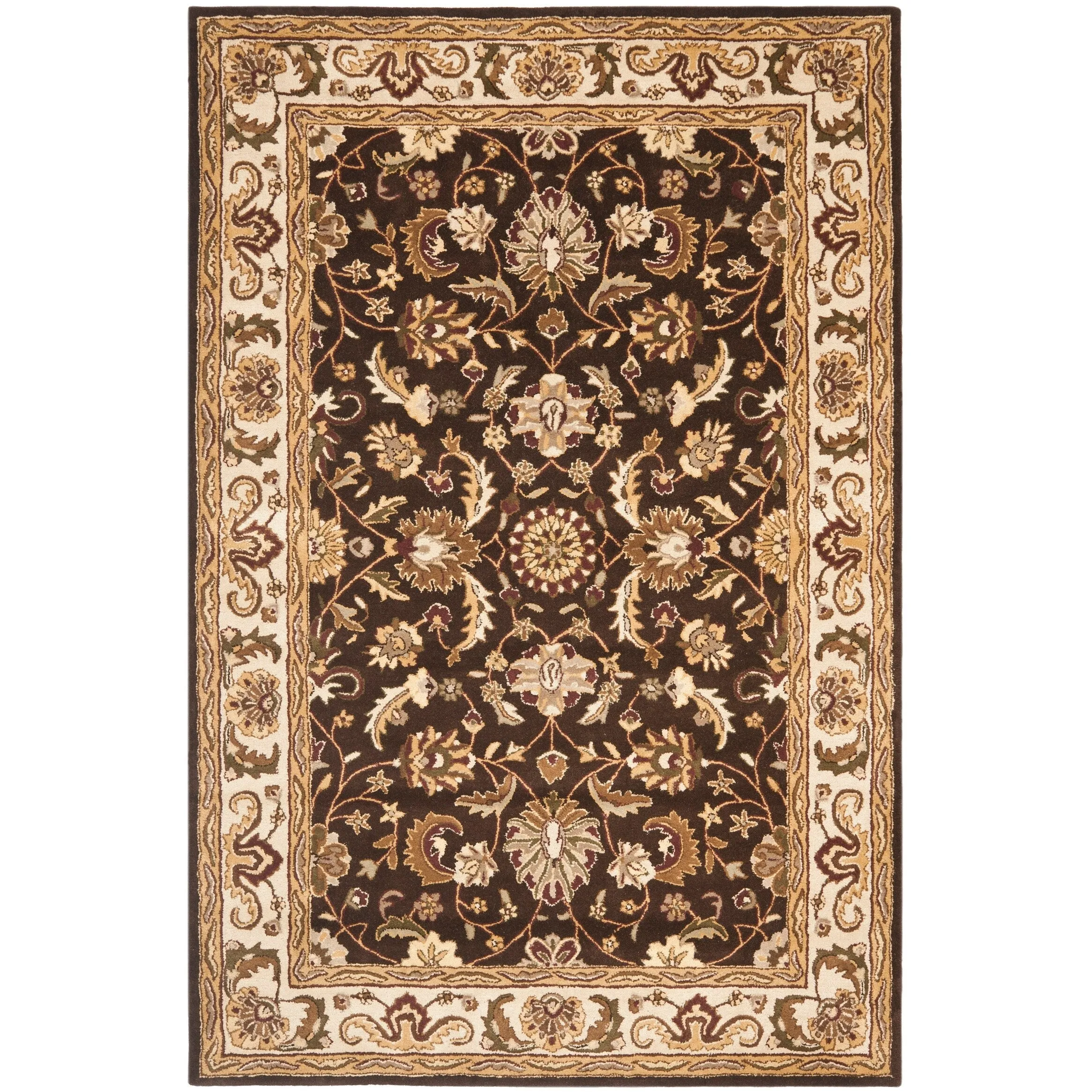 SAFAVIEH Handmade Royalty Julina Brown/ Beige Wool Rug