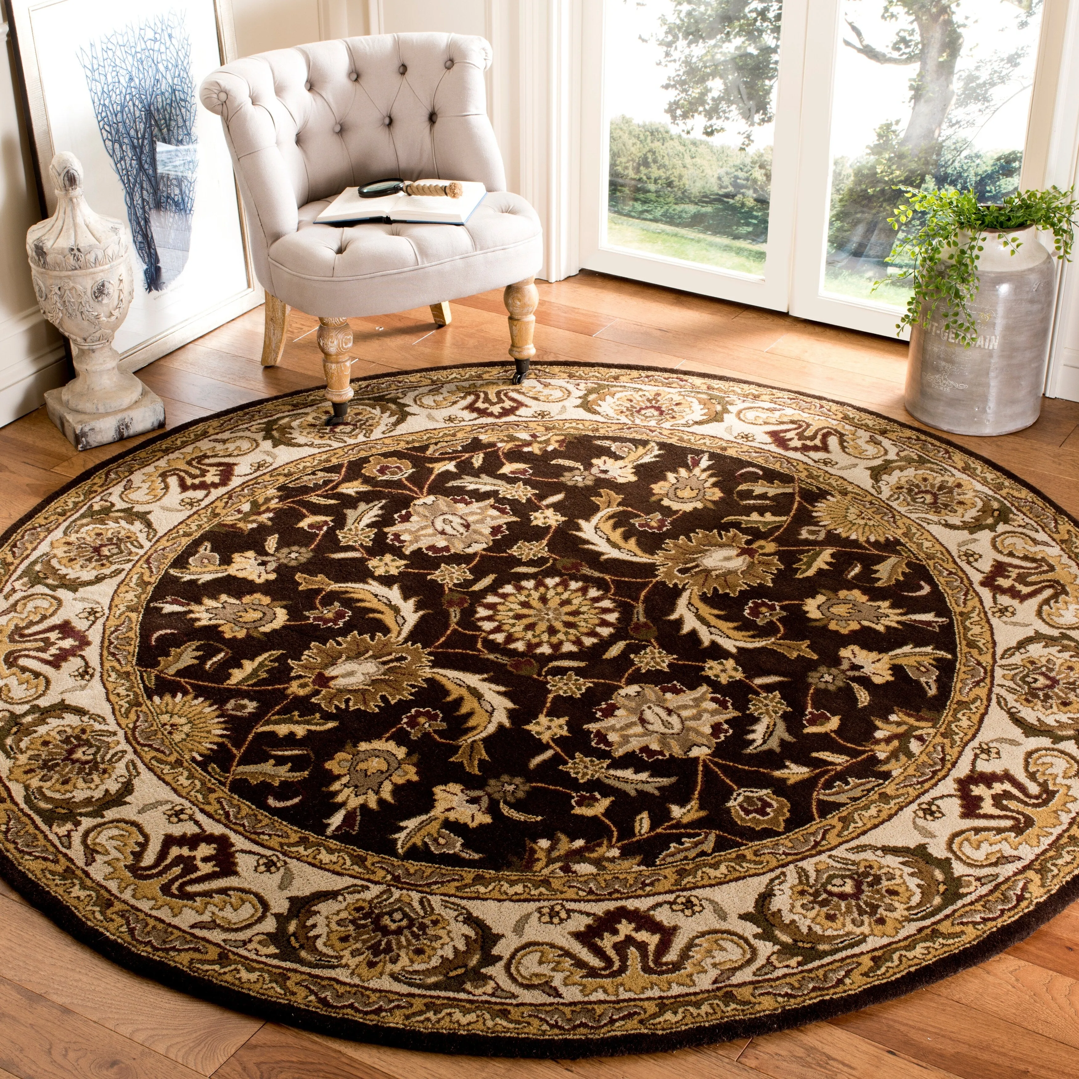 SAFAVIEH Handmade Royalty Julina Brown/ Beige Wool Rug