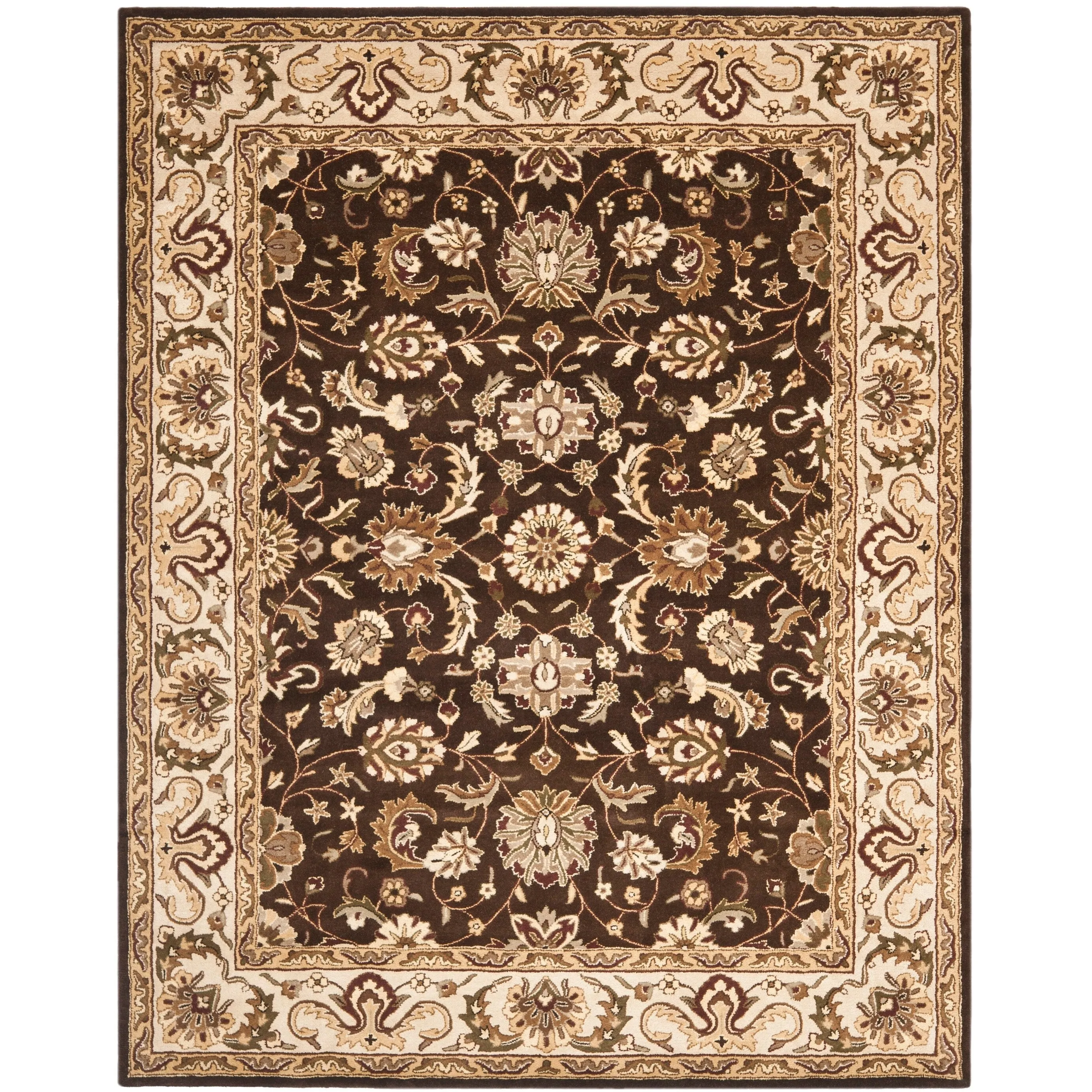 SAFAVIEH Handmade Royalty Julina Brown/ Beige Wool Rug