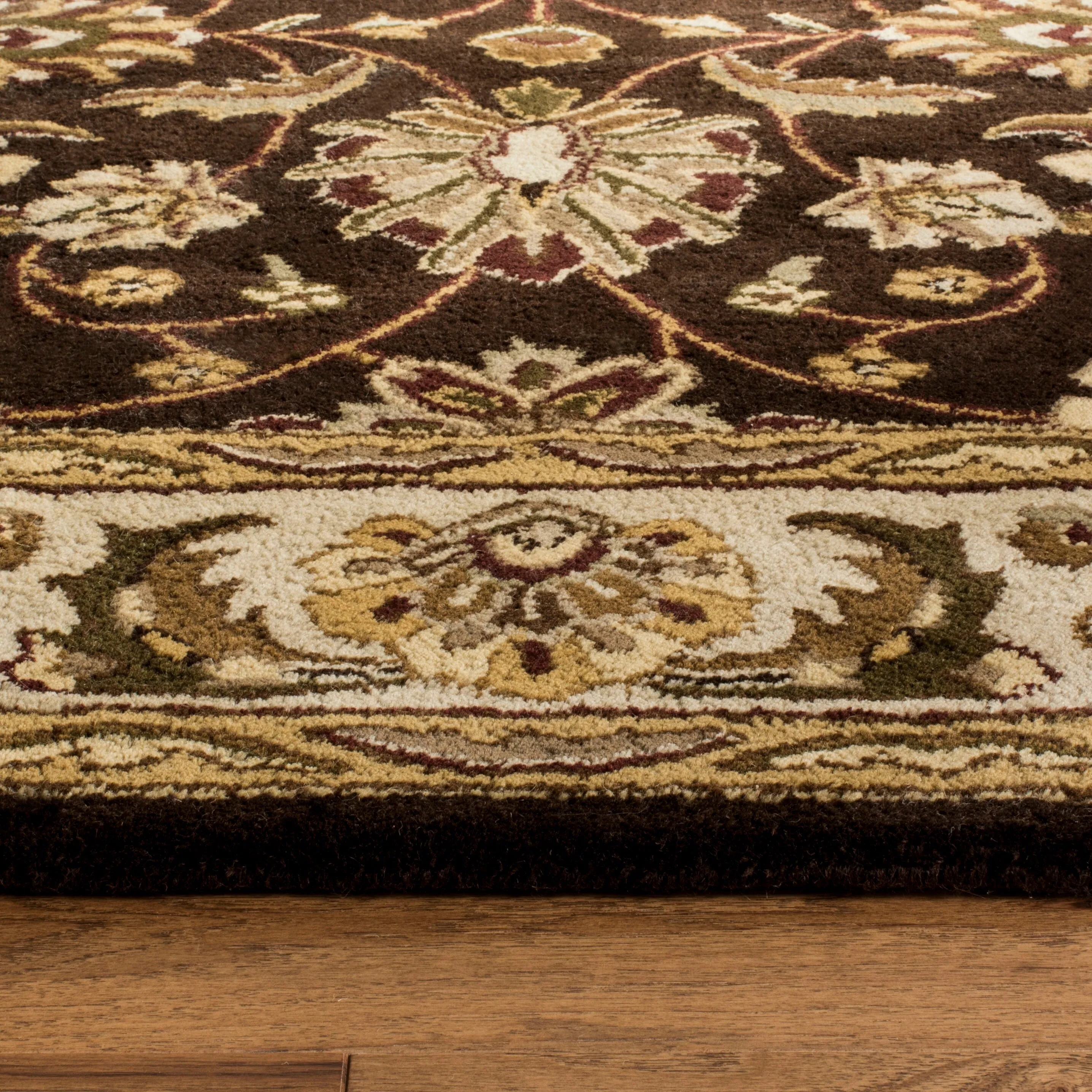 SAFAVIEH Handmade Royalty Julina Brown/ Beige Wool Rug